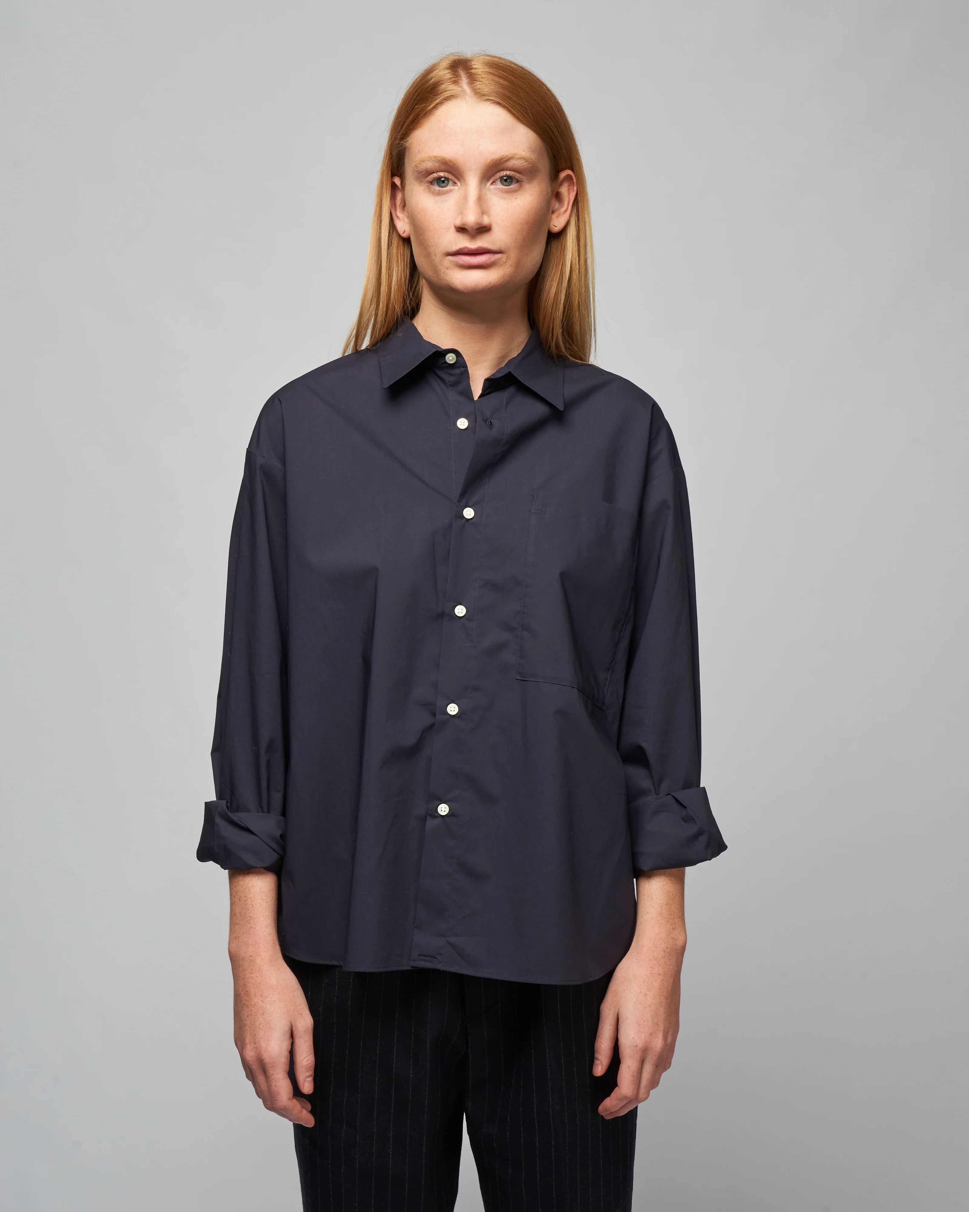 poplin button down - navy - Image 2