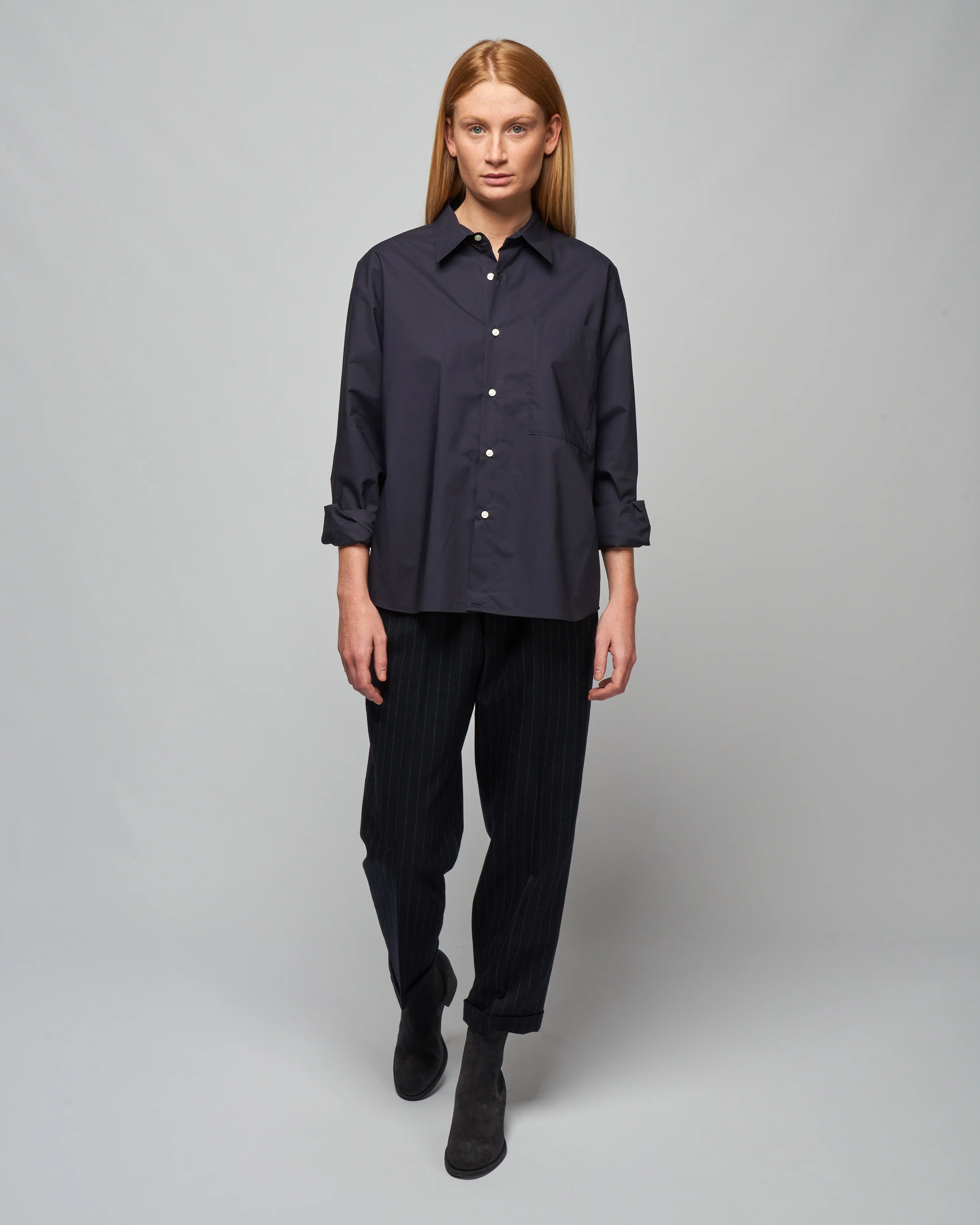 poplin button down - navy - Image 3