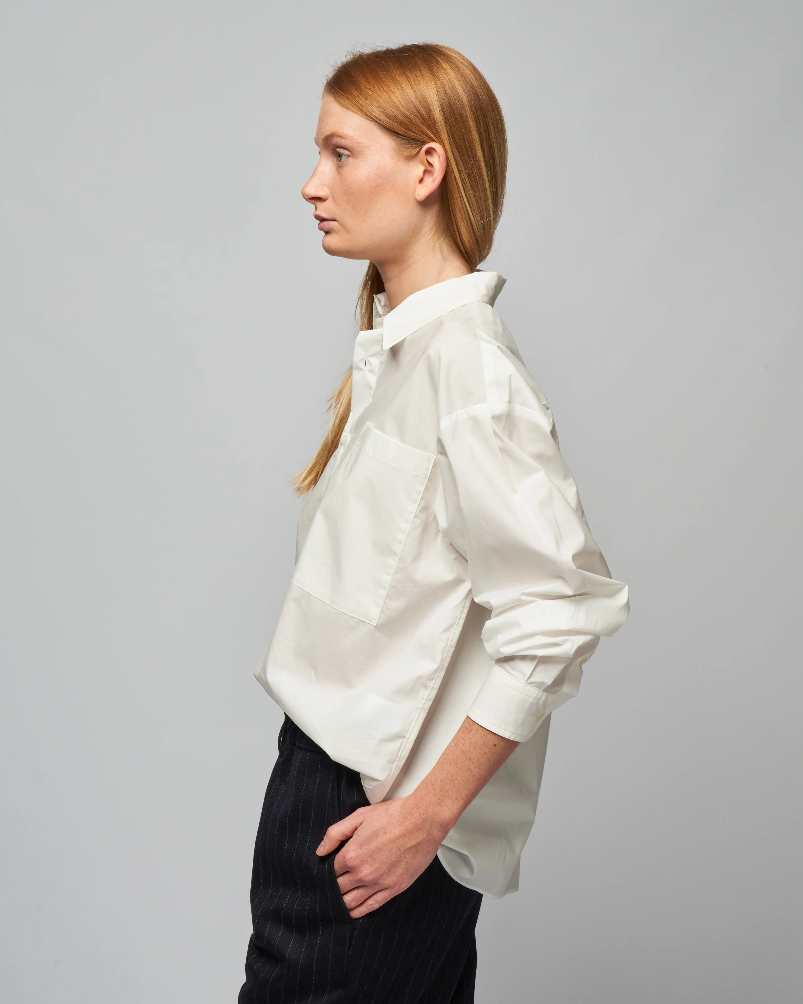 poplin button down - white - Image 3