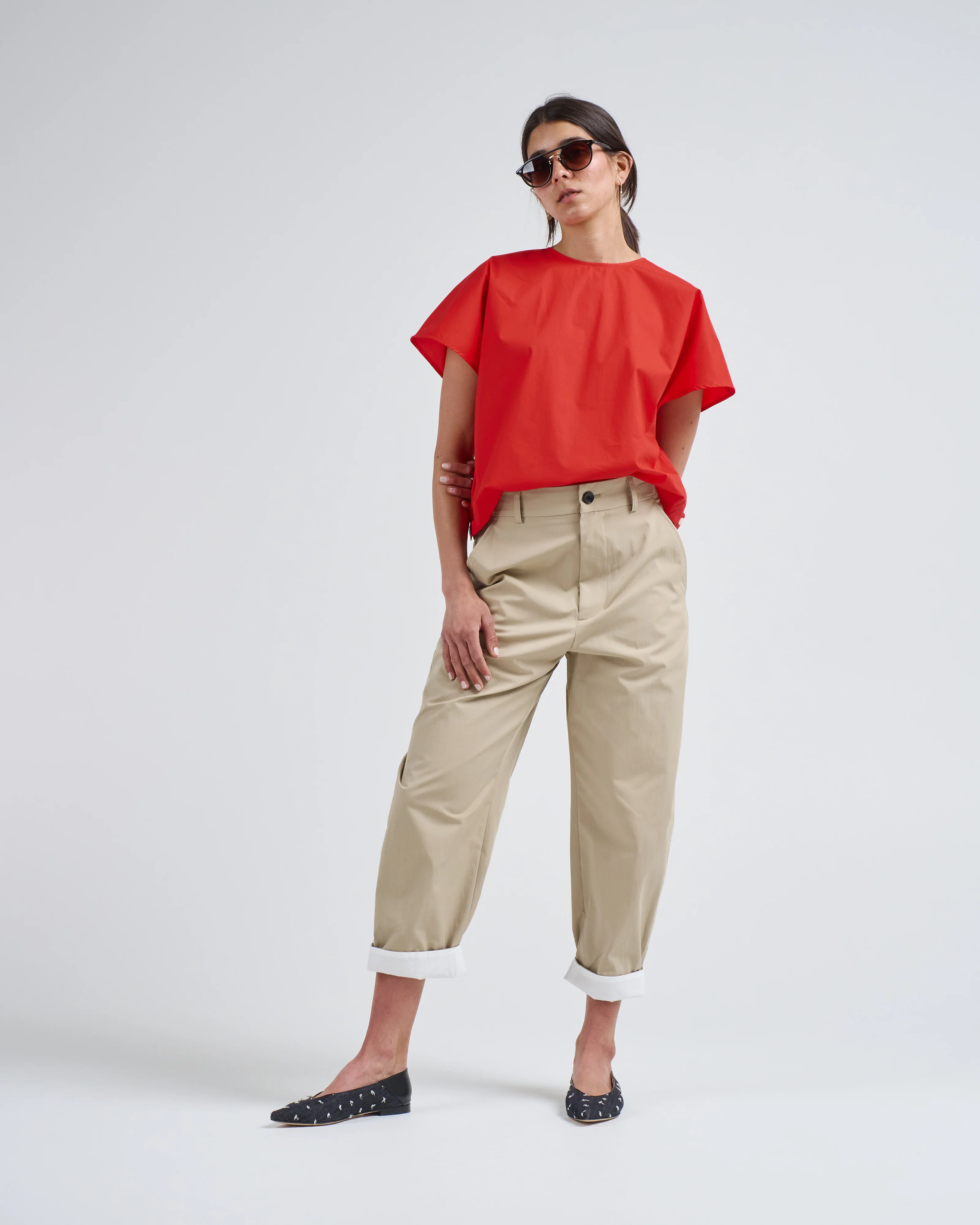 poplin capsleeve top - Image 2