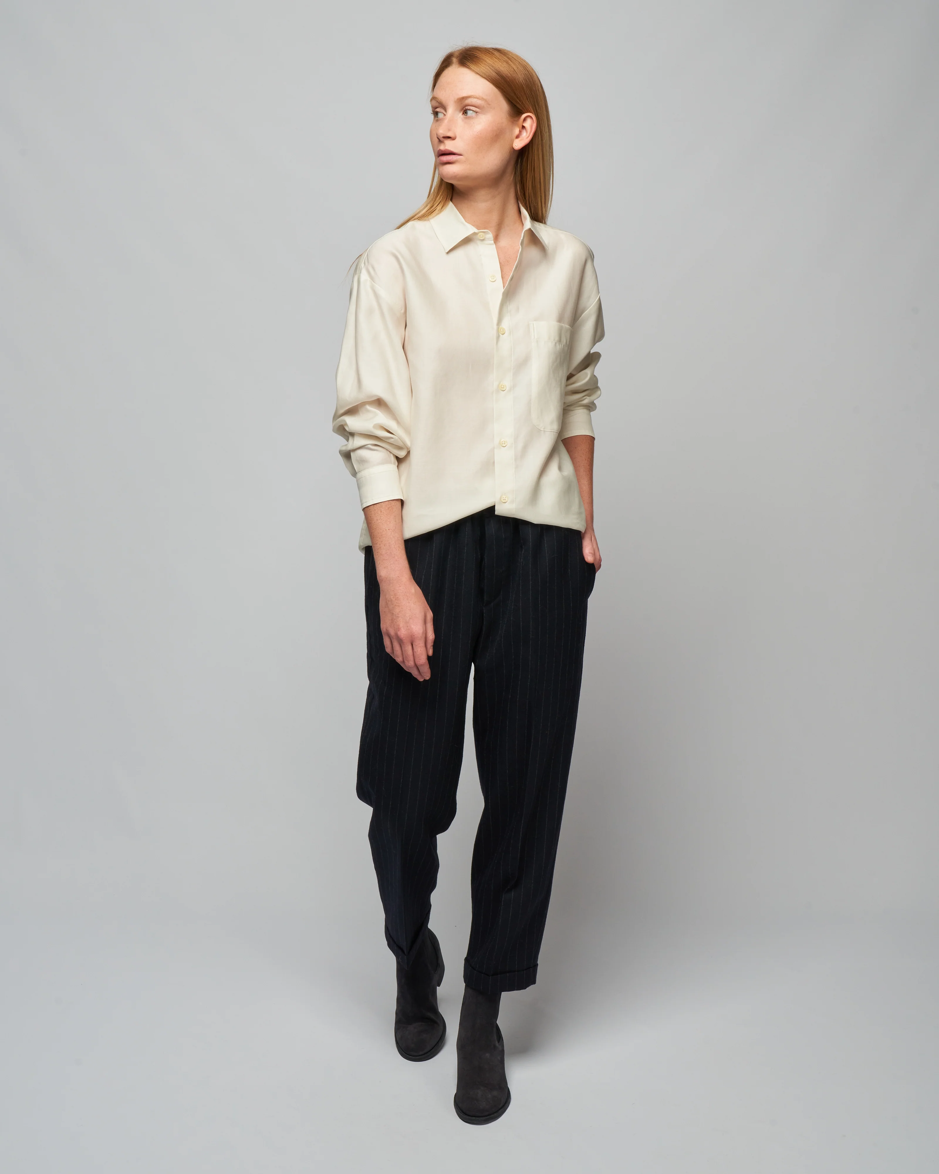 satin button down - off white - Image 2