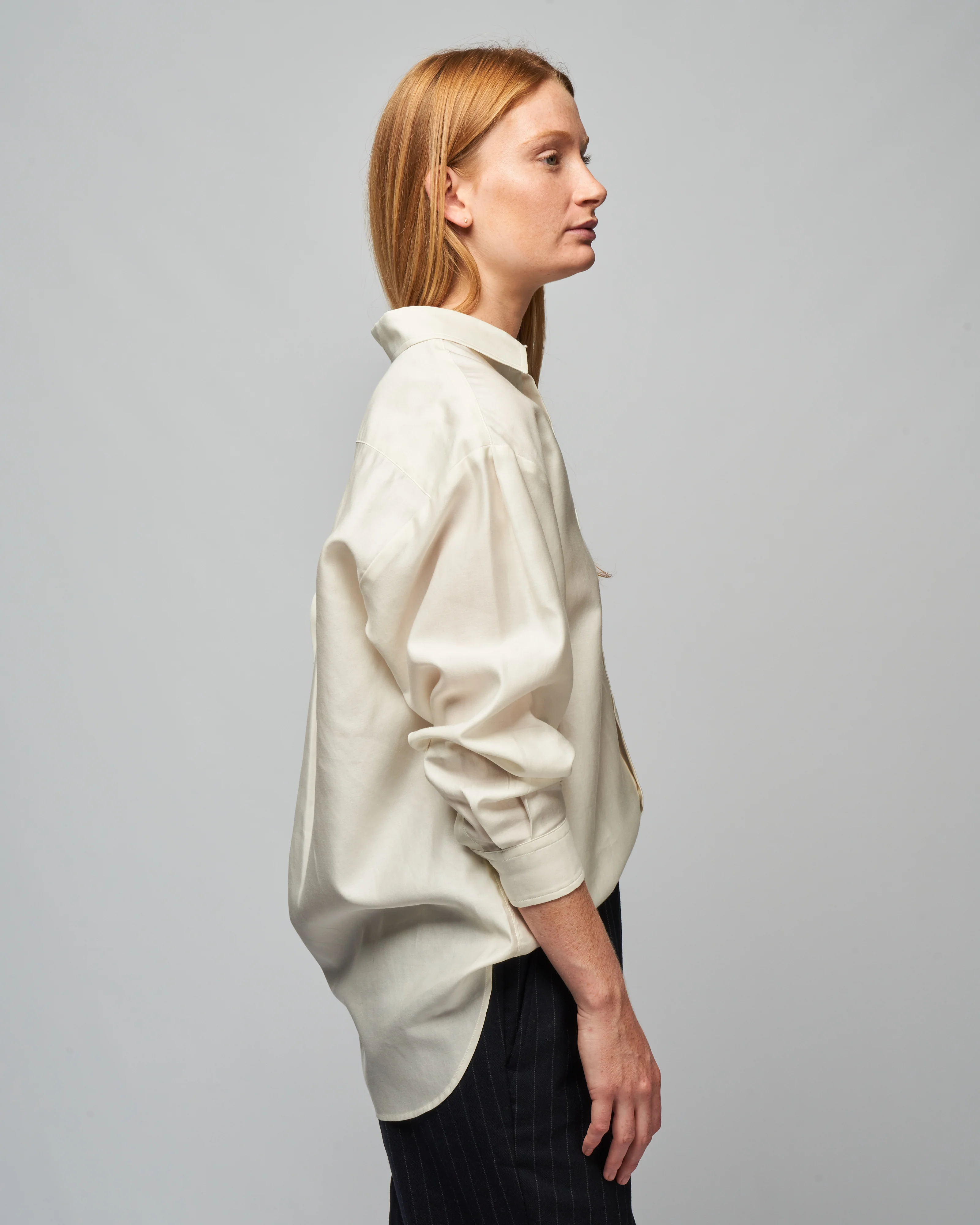 satin button down - off white - Image 3
