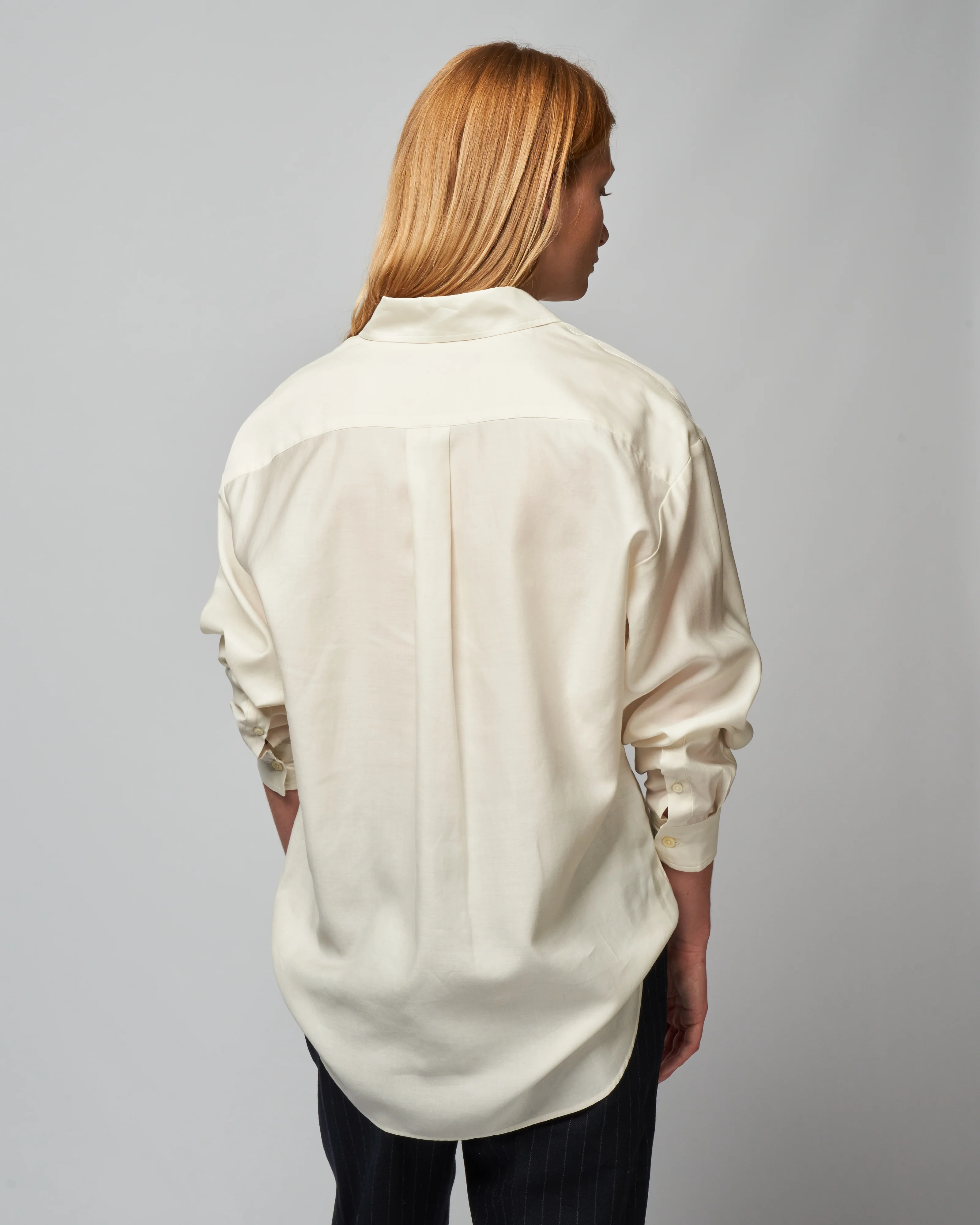 satin button down - off white - Image 4