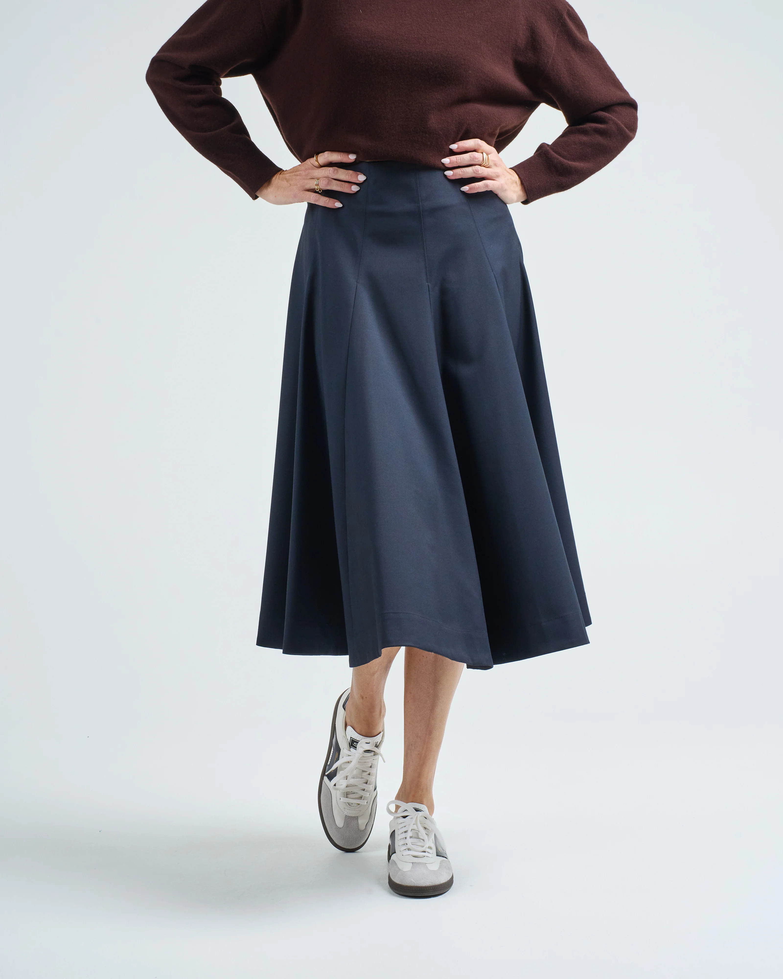 stretch wool flare skirt - Image 2