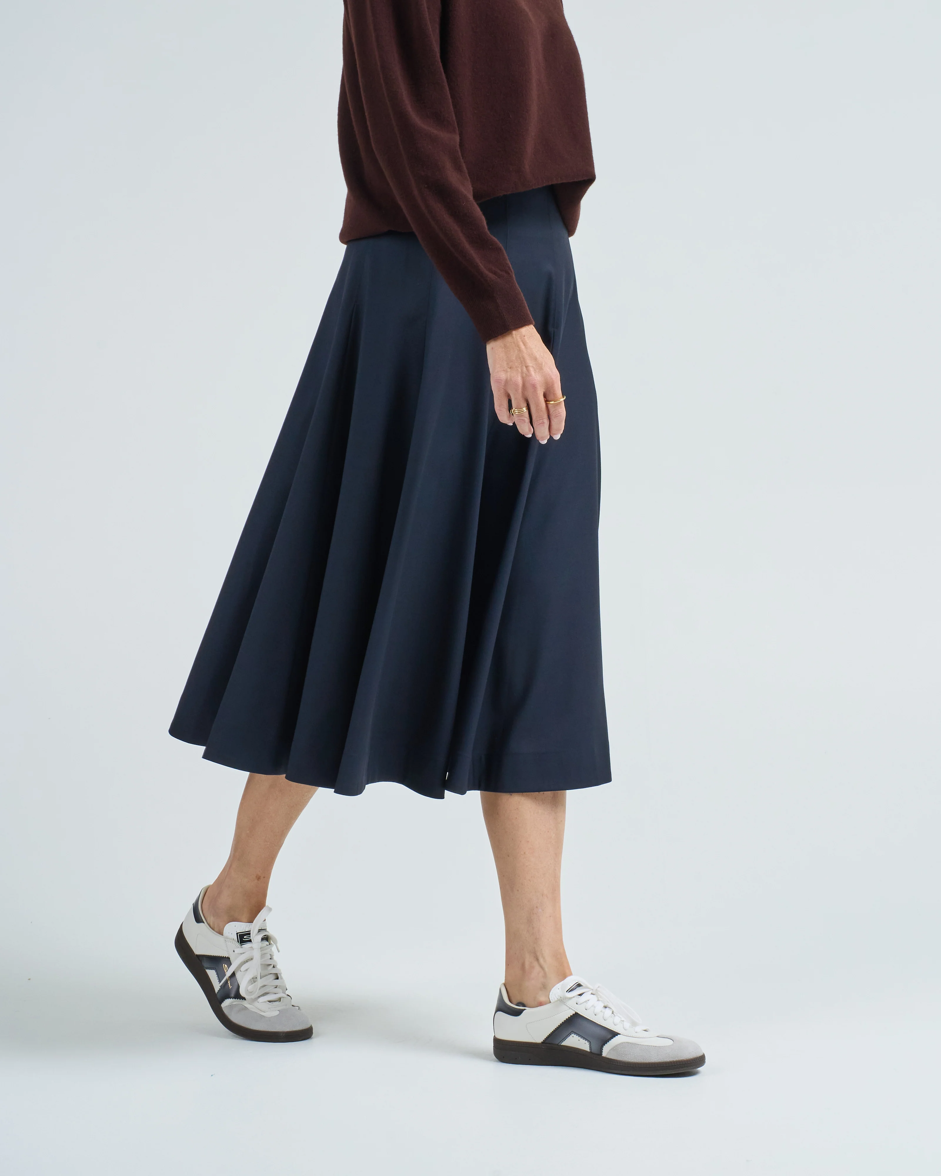 stretch wool flare skirt - Image 3