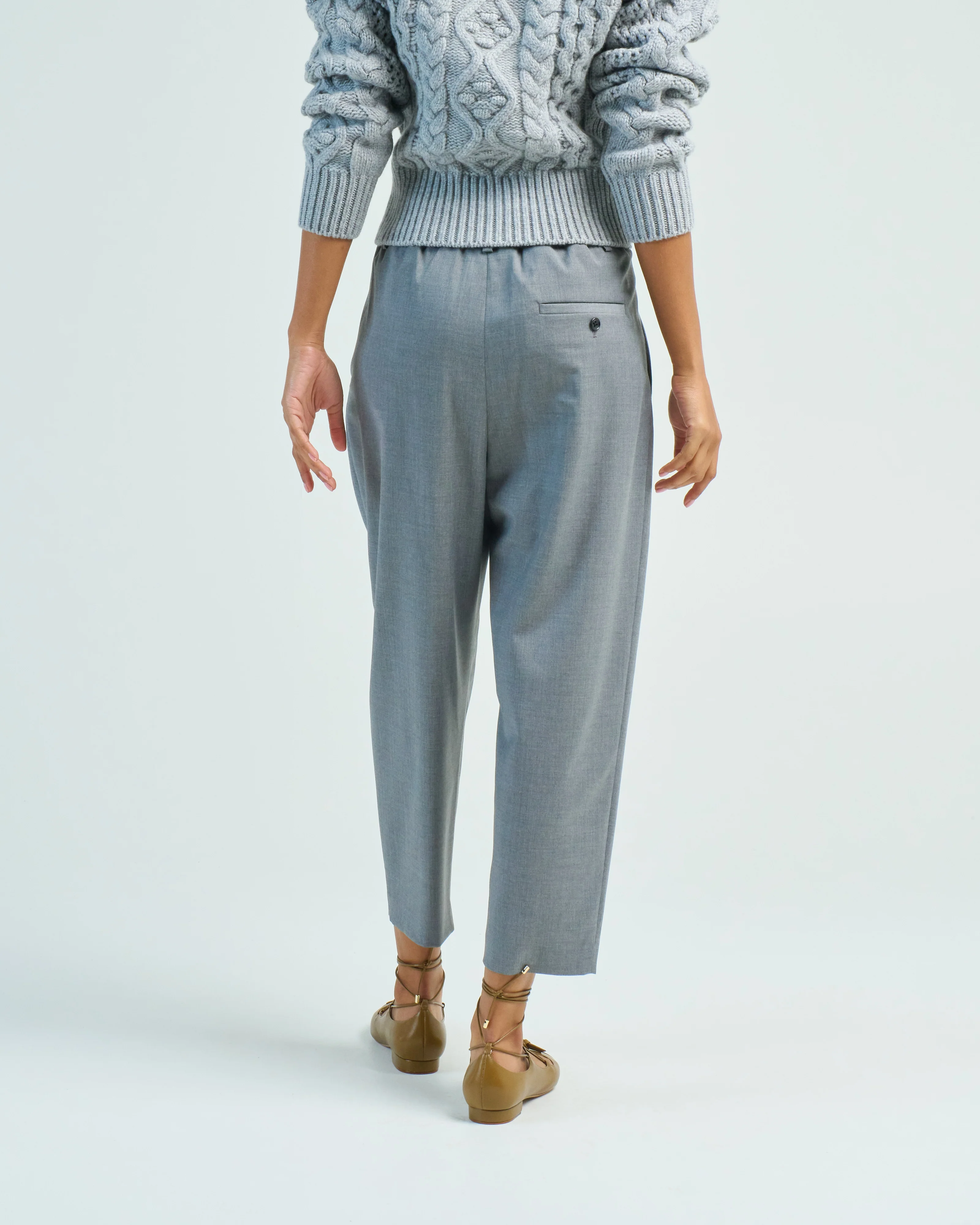 stretch wool side pleat pant - Image 4