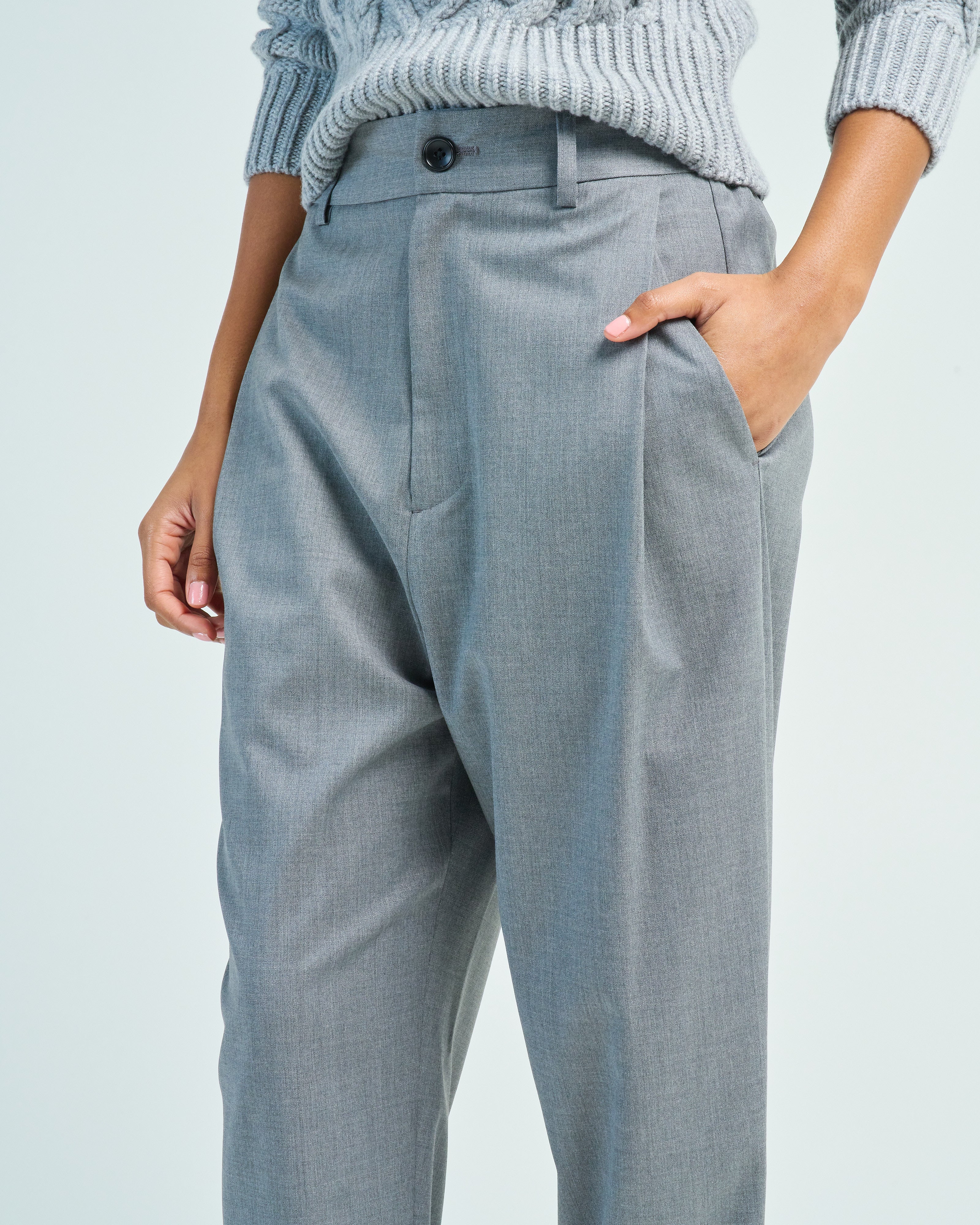 stretch wool side pleat pant - Image 5