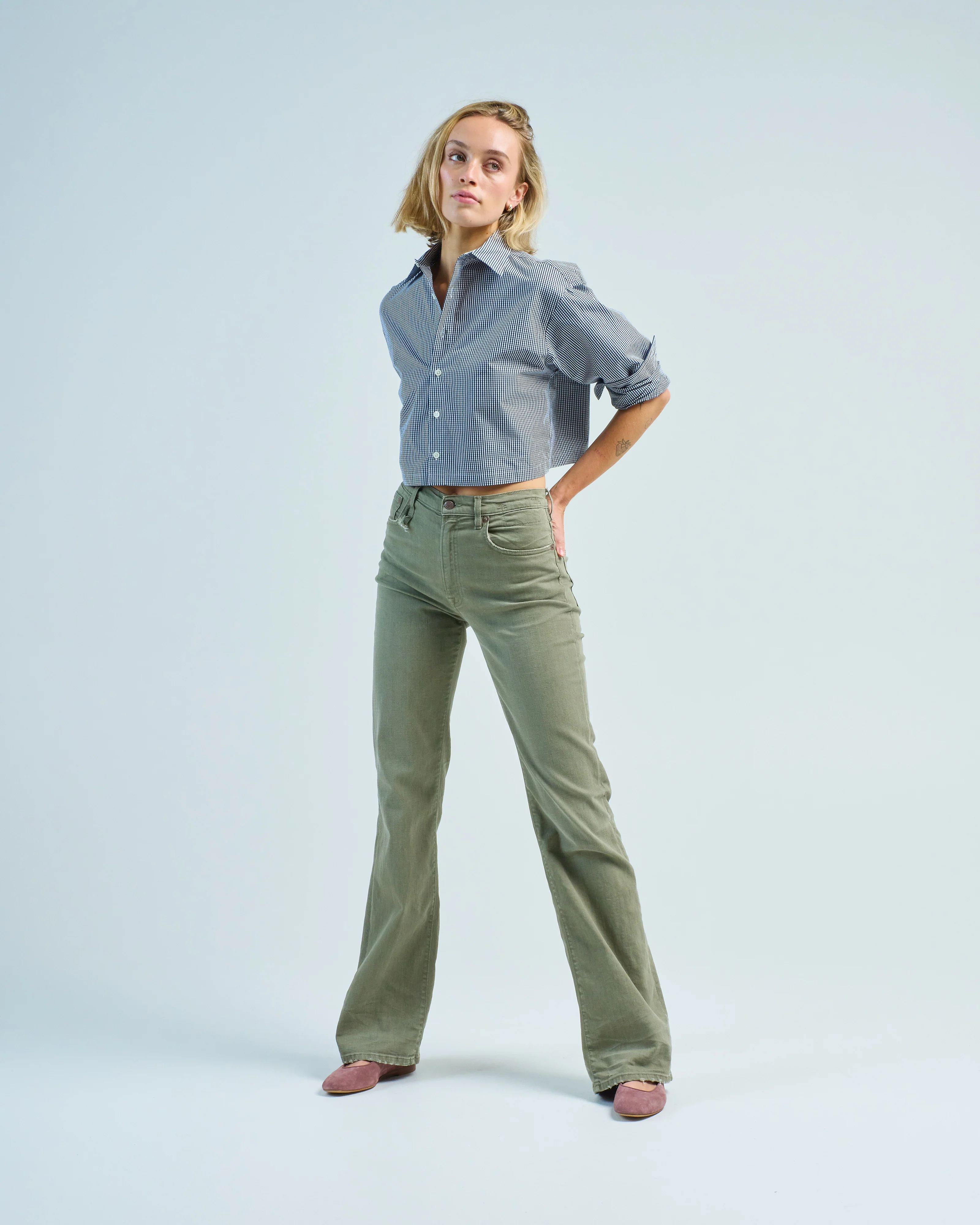 washed cotton short button down - Image 2