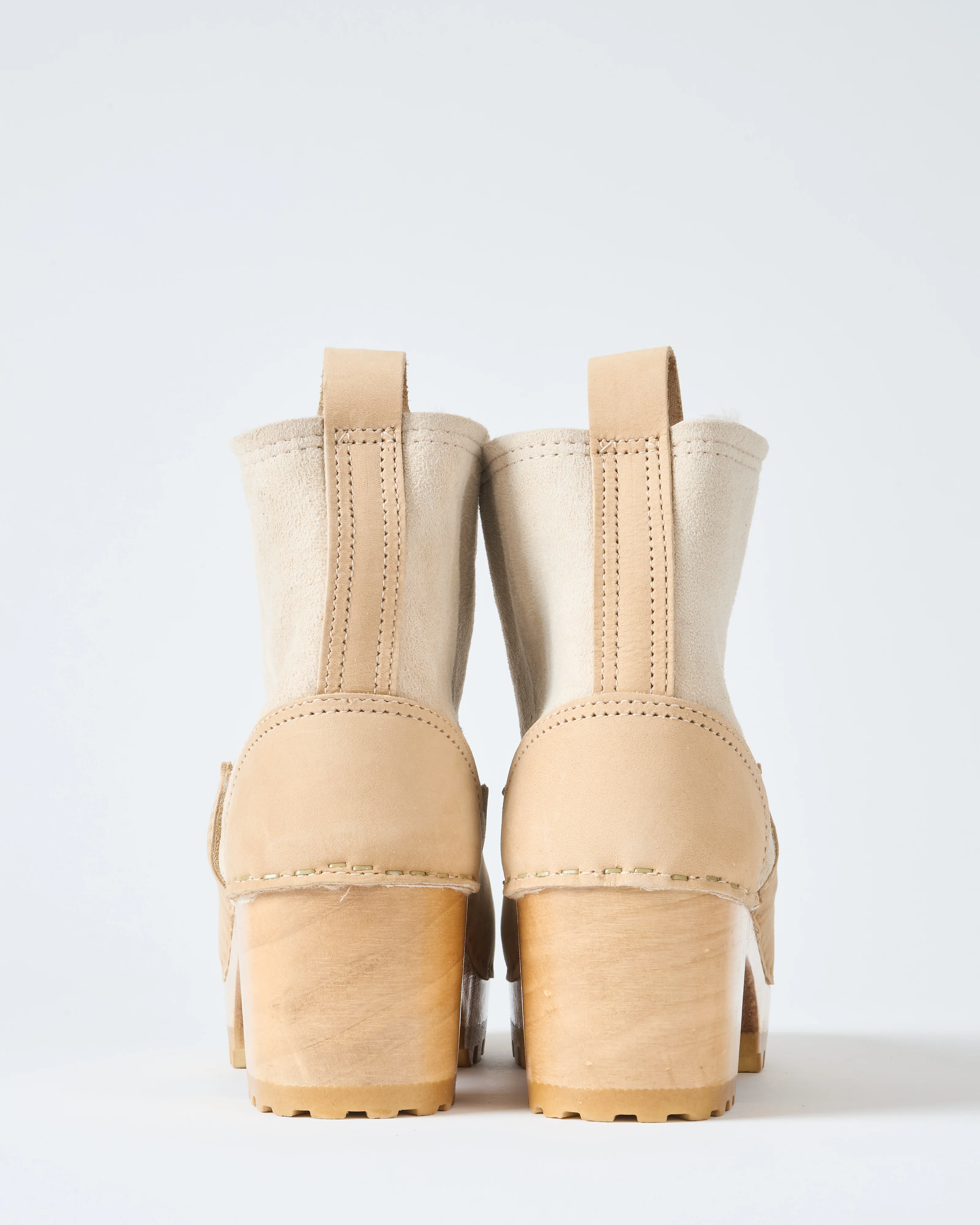 5" pull on shearling clog boot mid tread - Image 3
