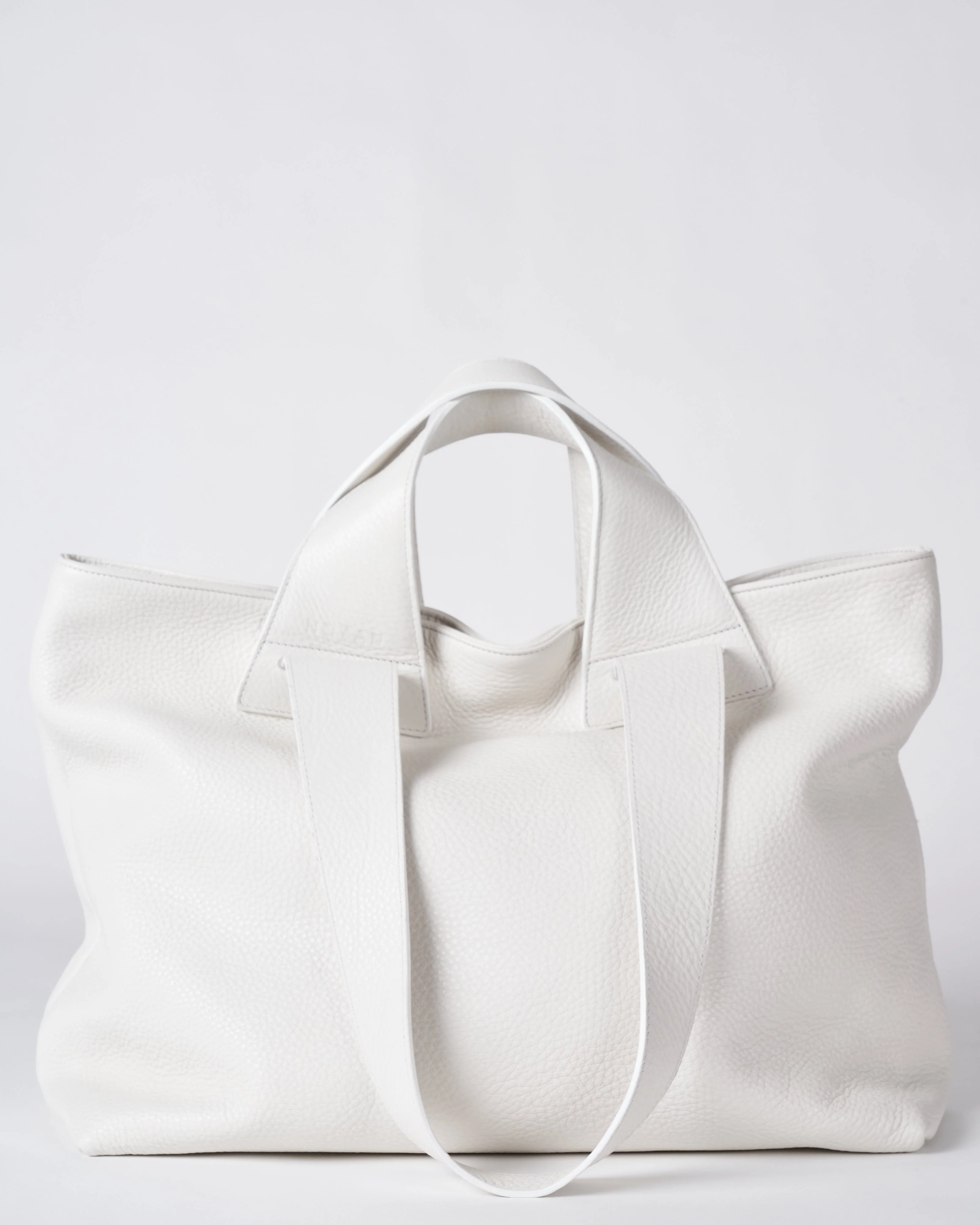 plen tote bag - white leather - Image 2