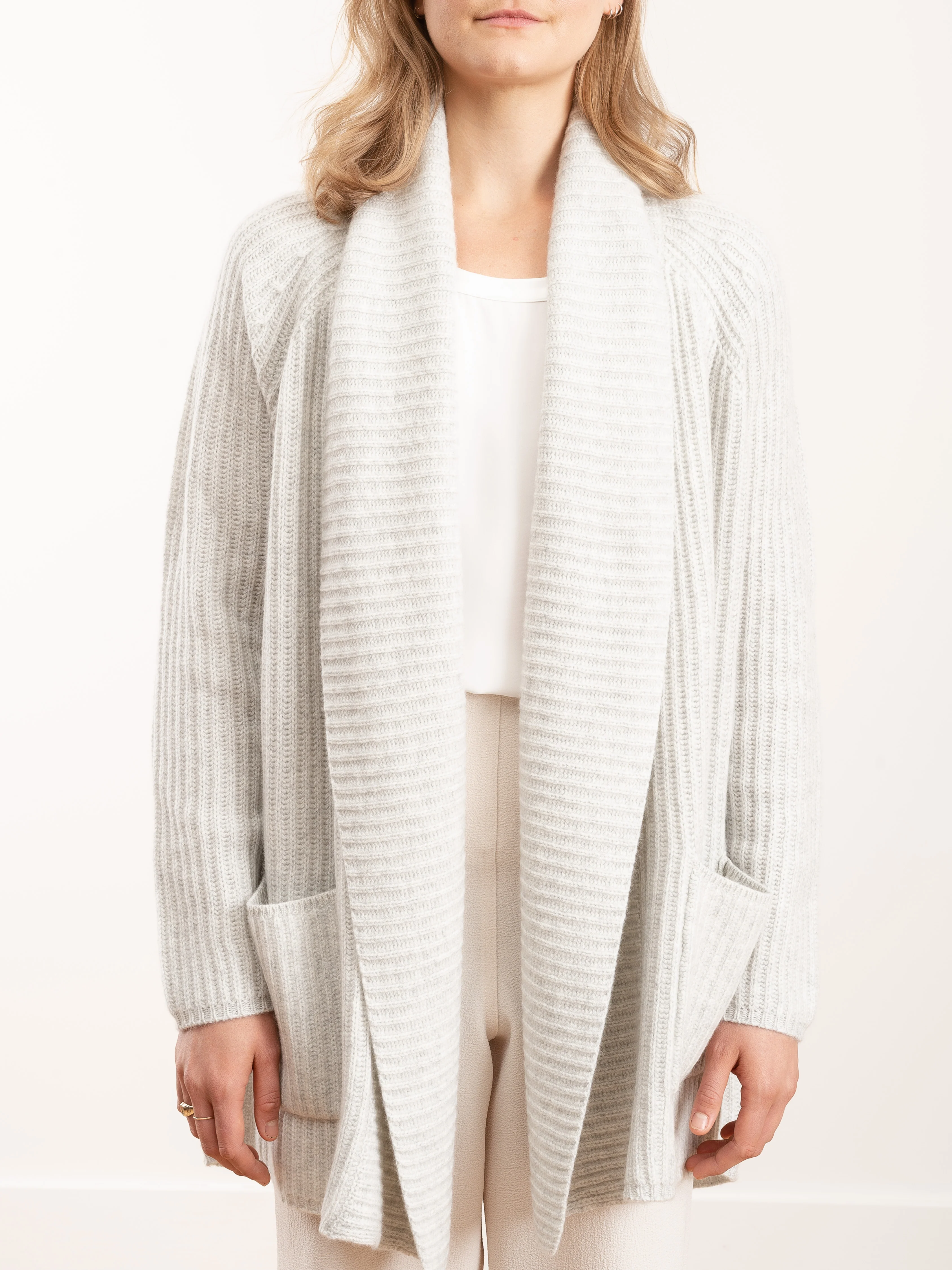 harper open cardigan - cloud grey - Image 2
