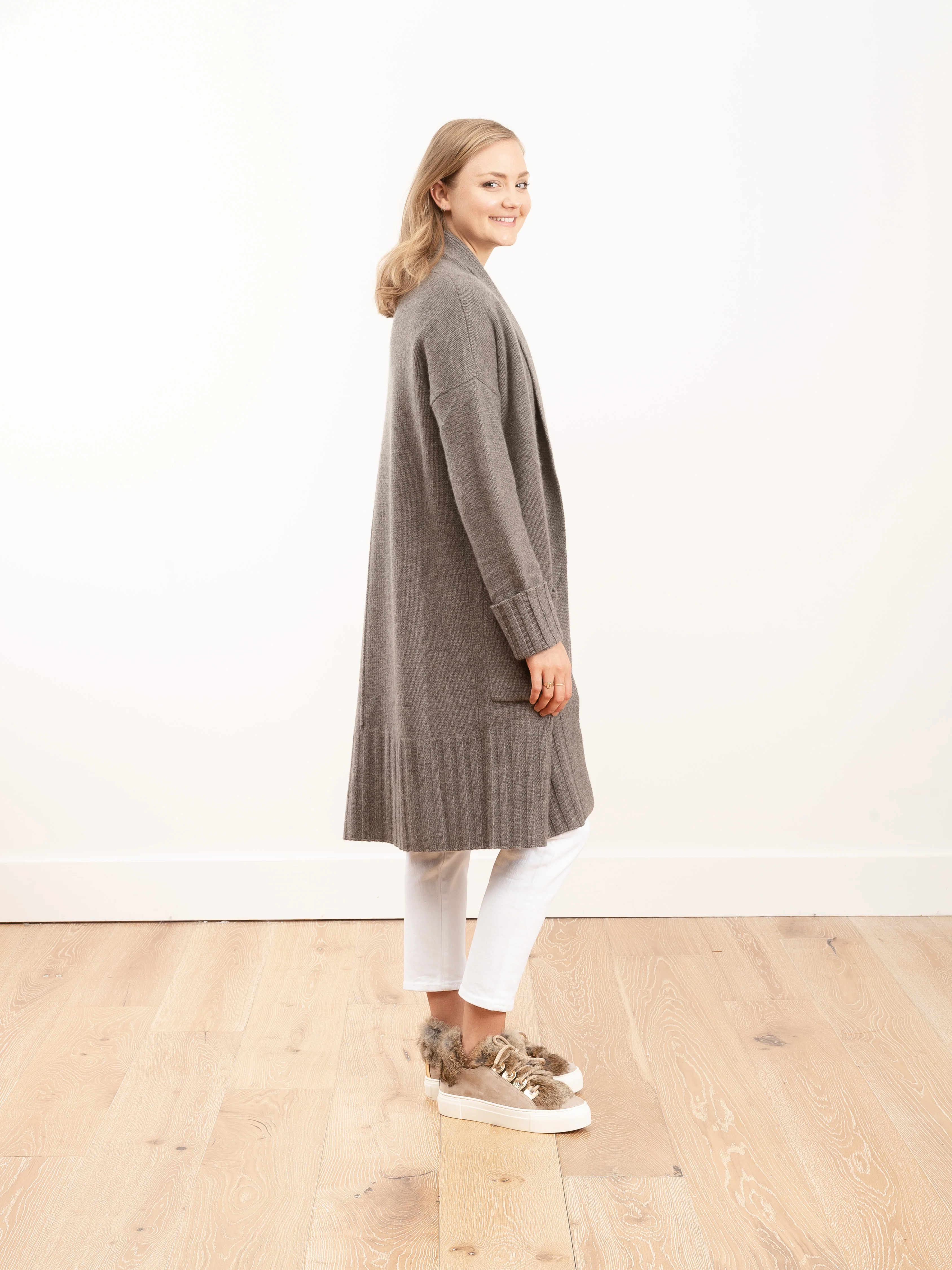 marlow open cardigan - otter - Image 2