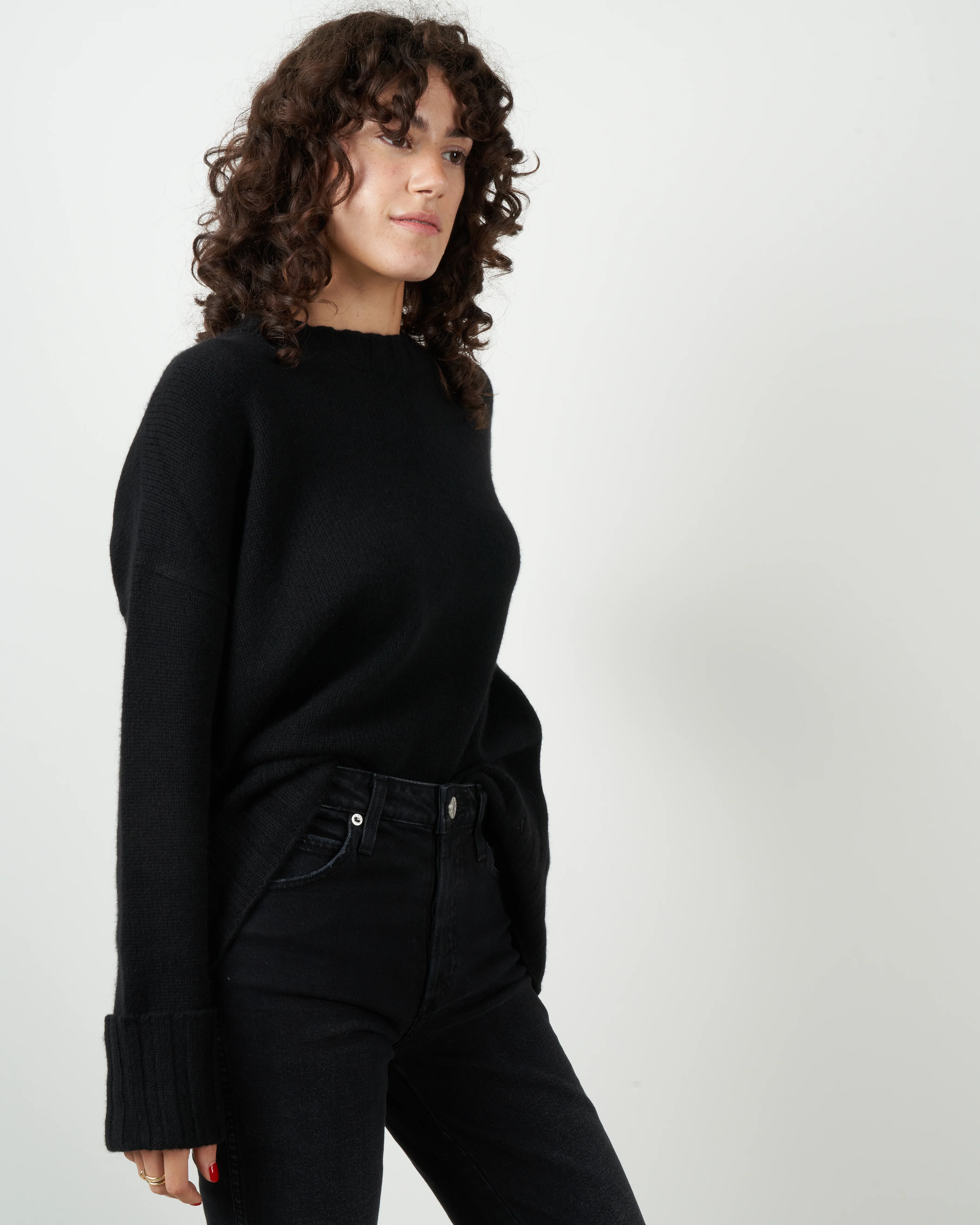 mila cashmere crew - black - Image 2
