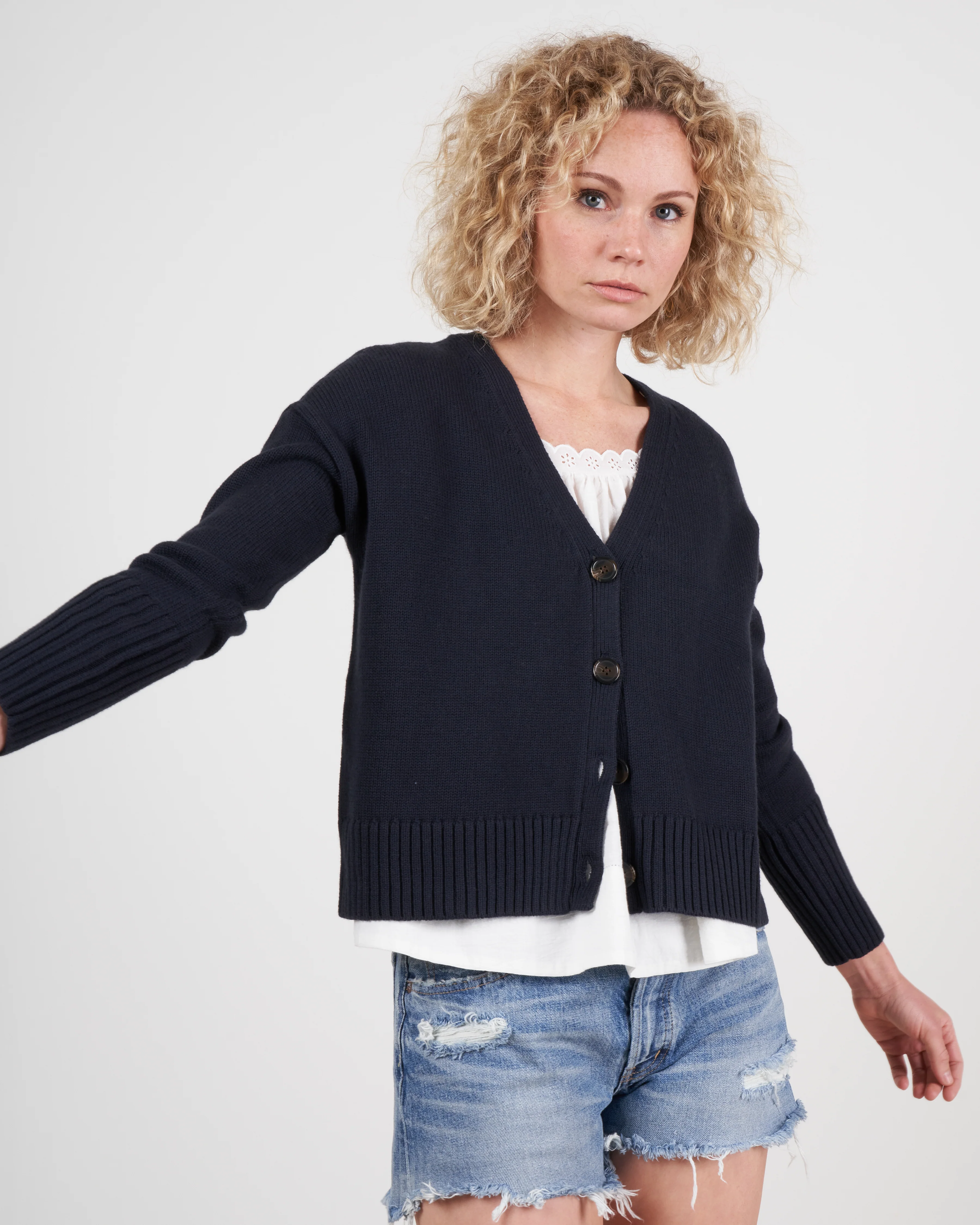 taylor cotton cashmere buttondown - navy - Image 3