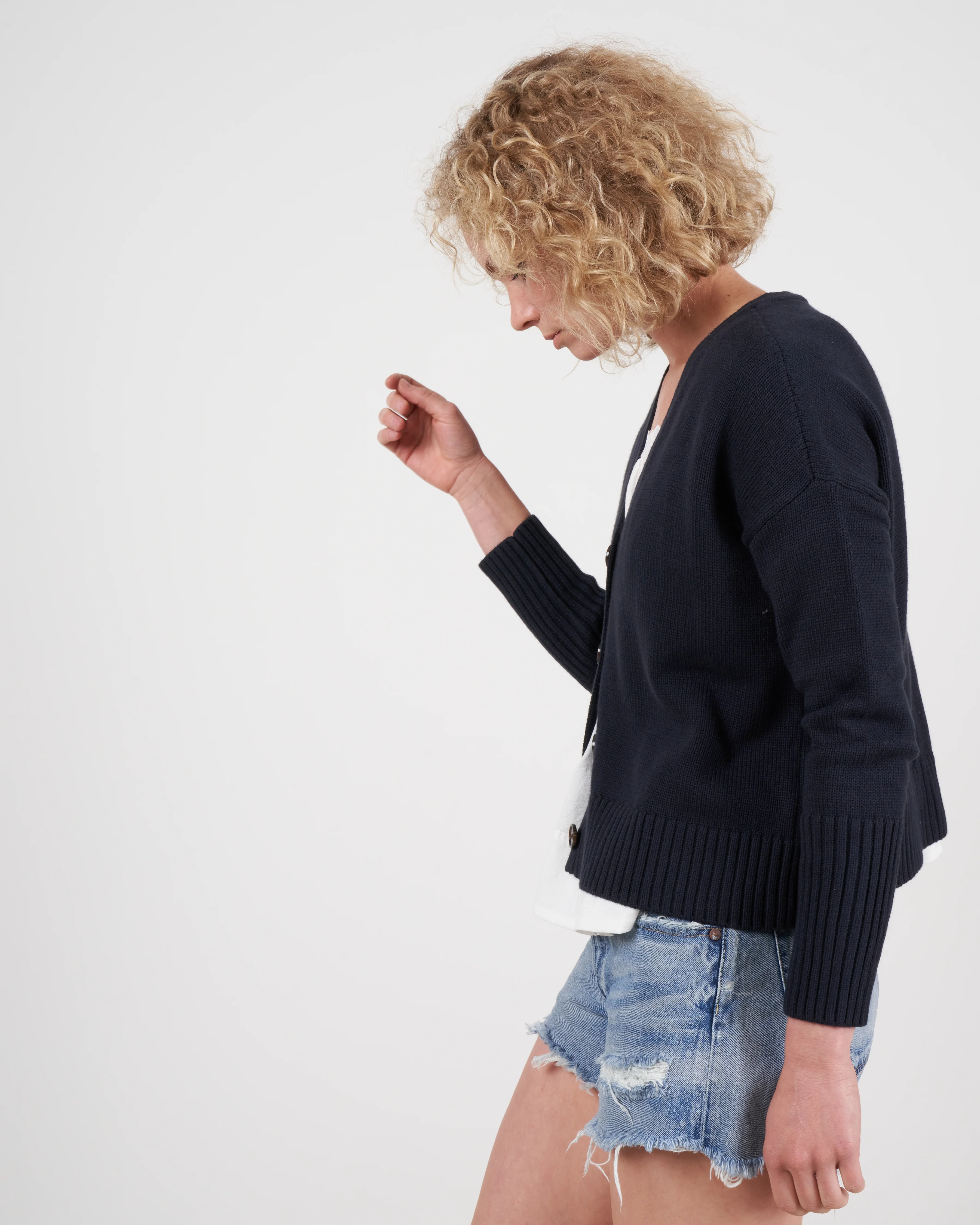 taylor cotton cashmere buttondown - navy - Image 4