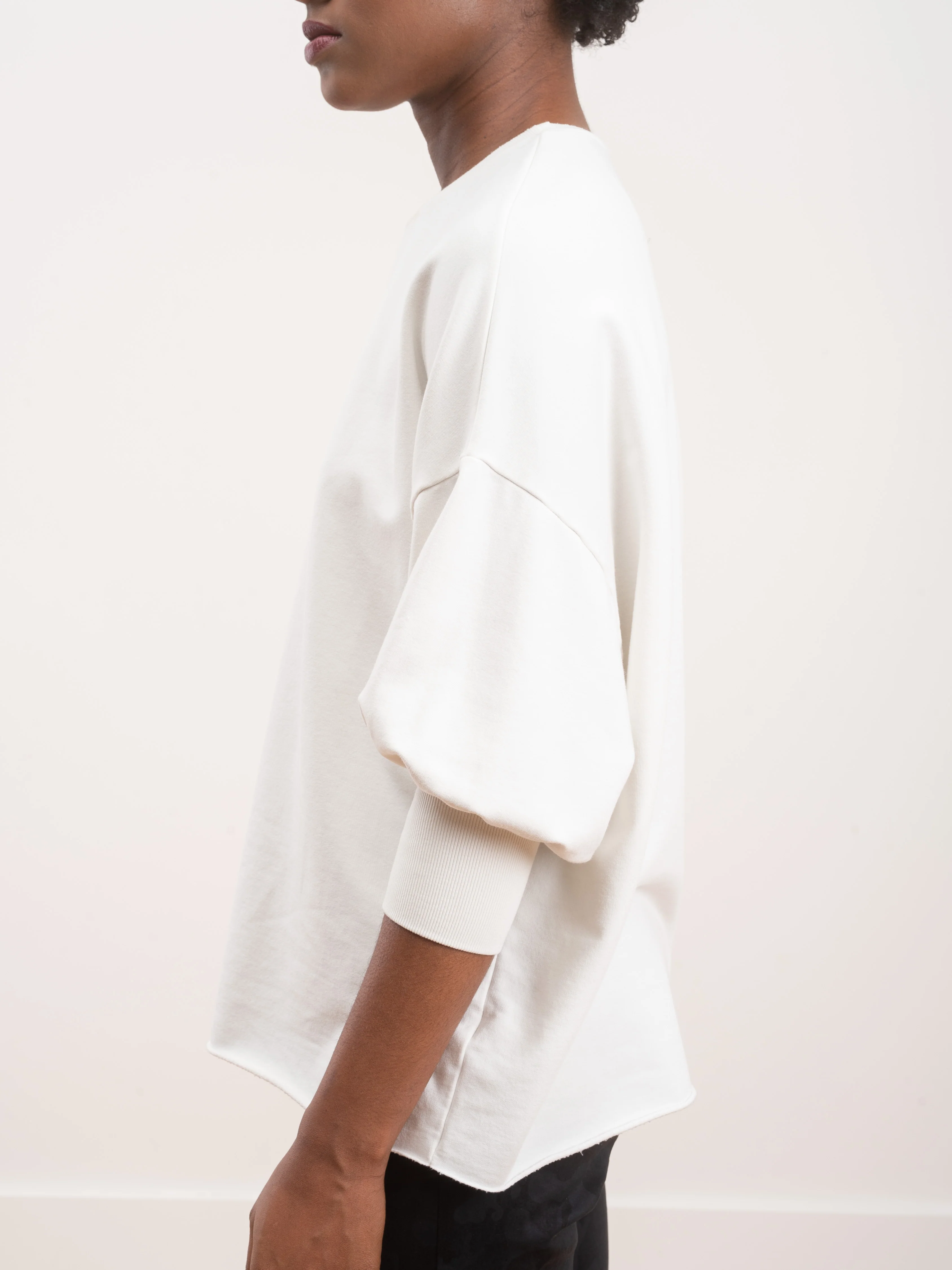 angela blouson sleeve crew - soft white - Image 3