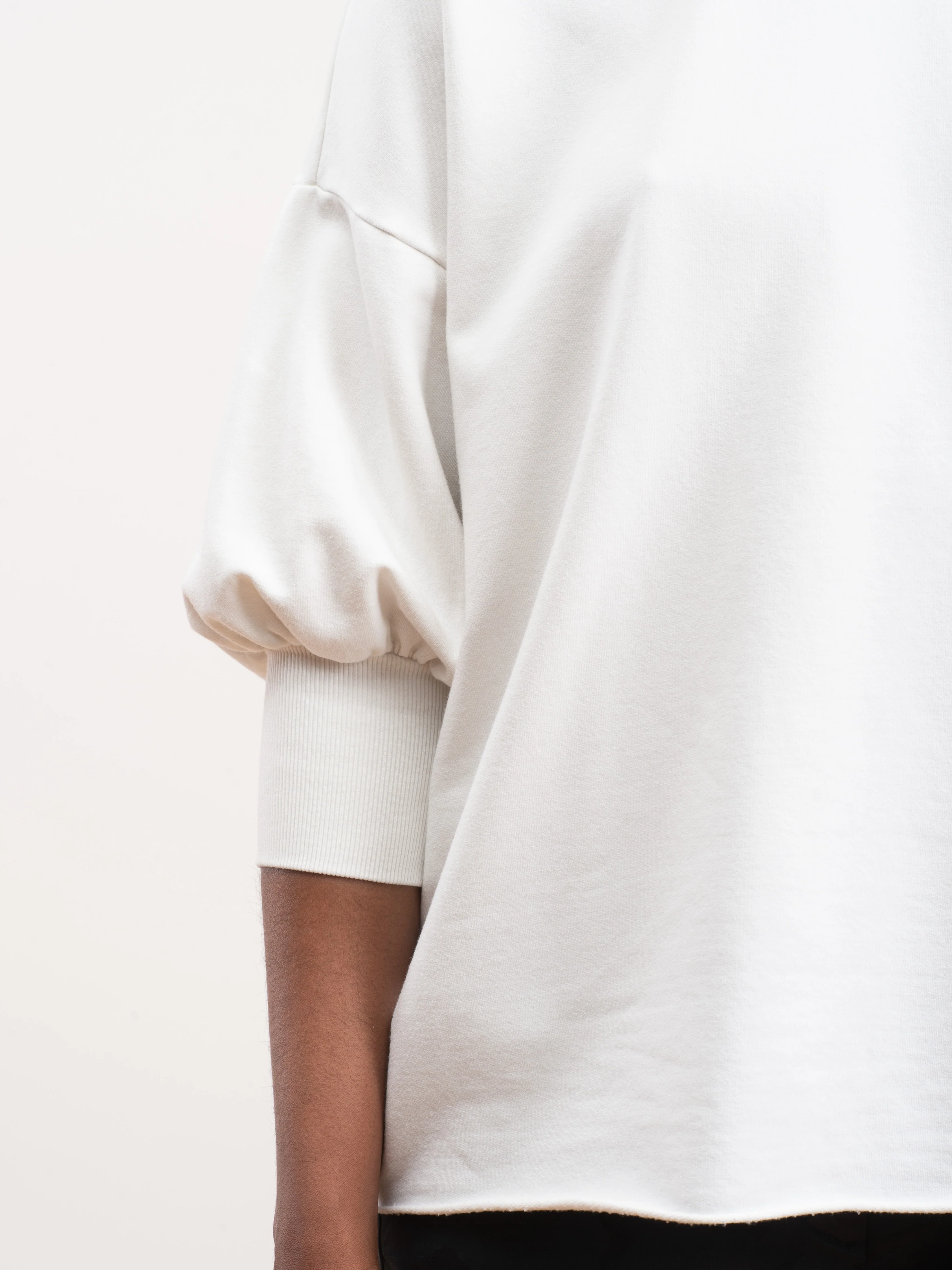 angela blouson sleeve crew - soft white - Image 5