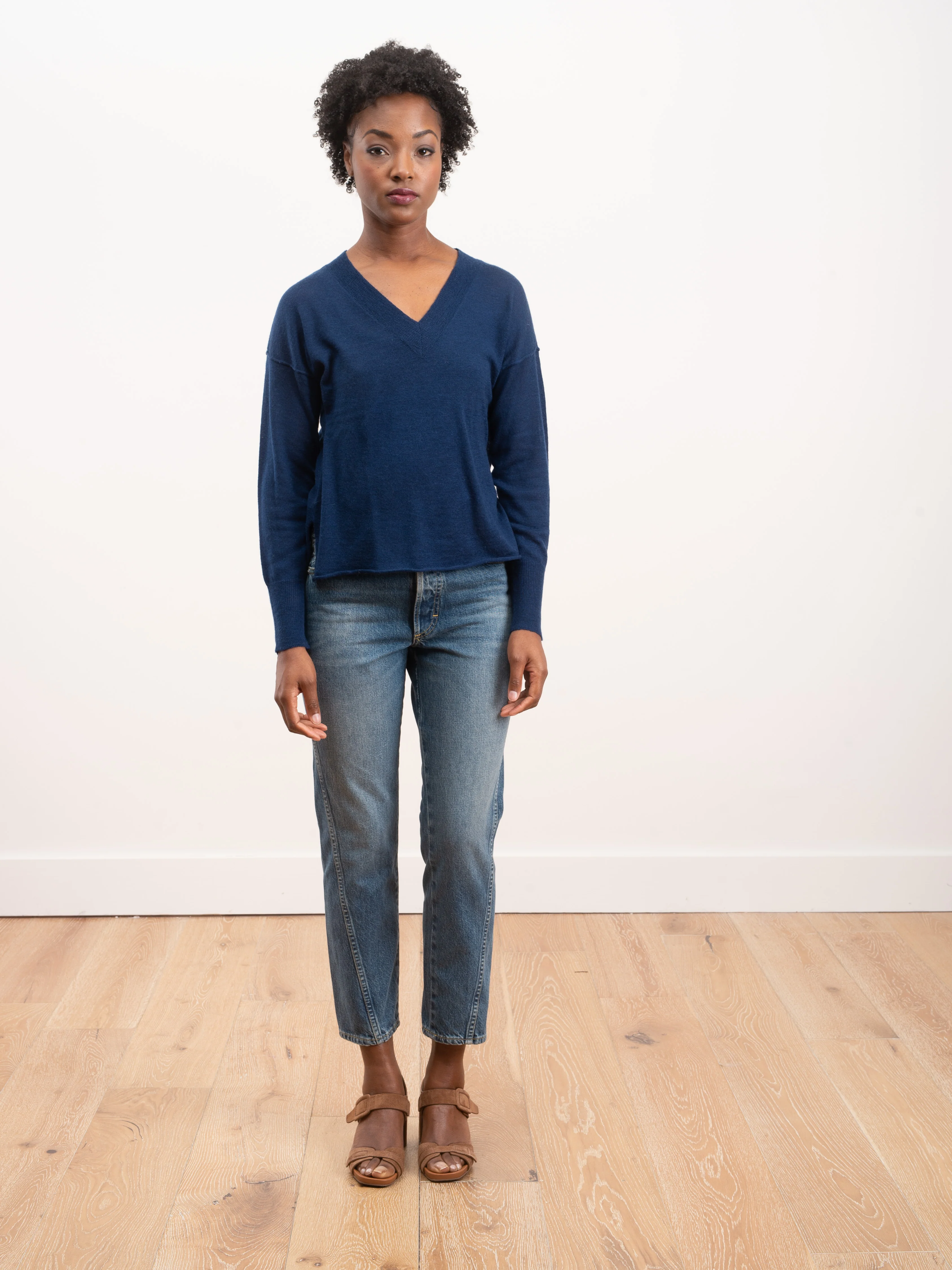 kara v neck sweater - midnight - Image 2