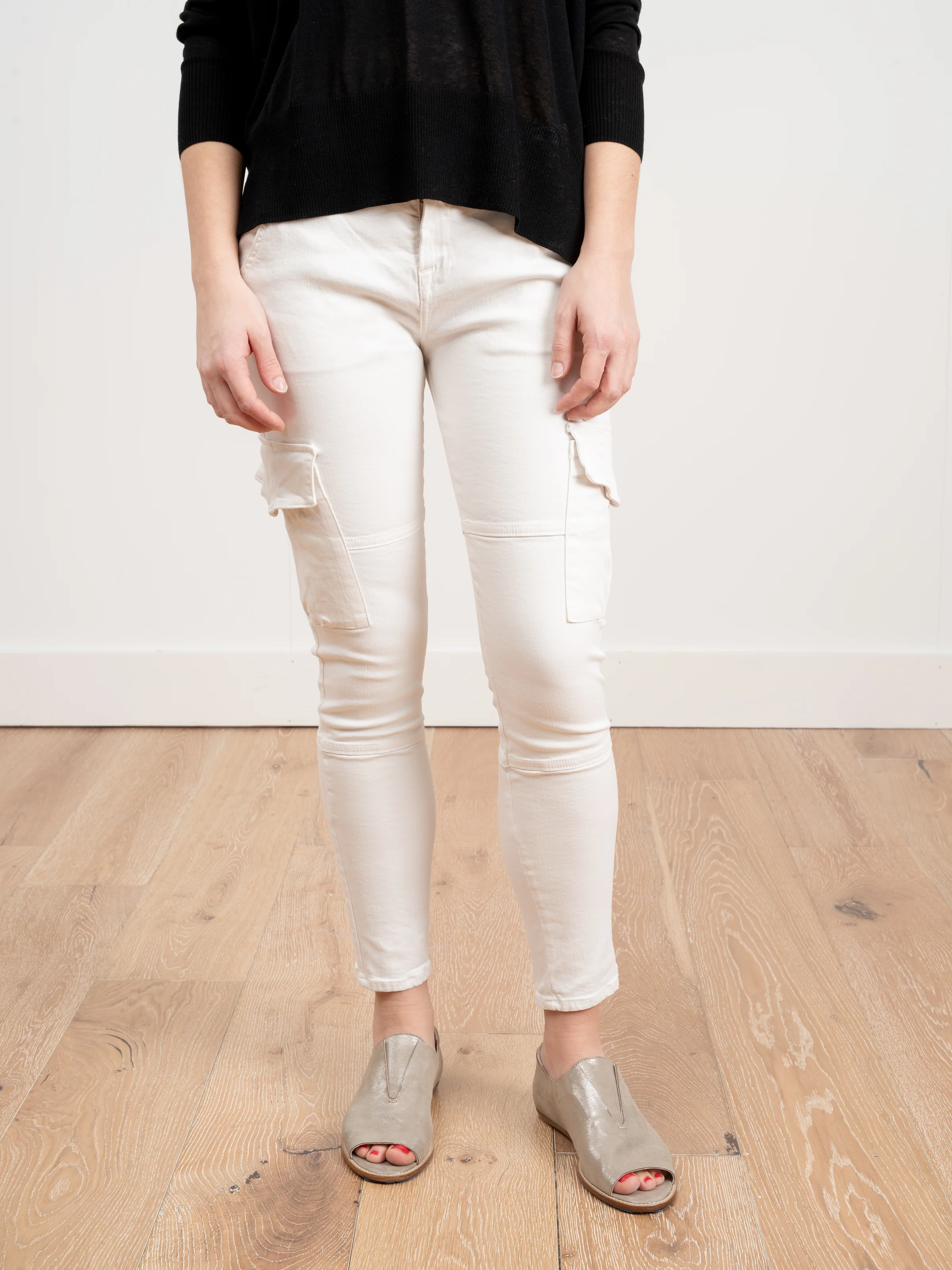 vincent skinny leg cargo pant - soft white - Image 2