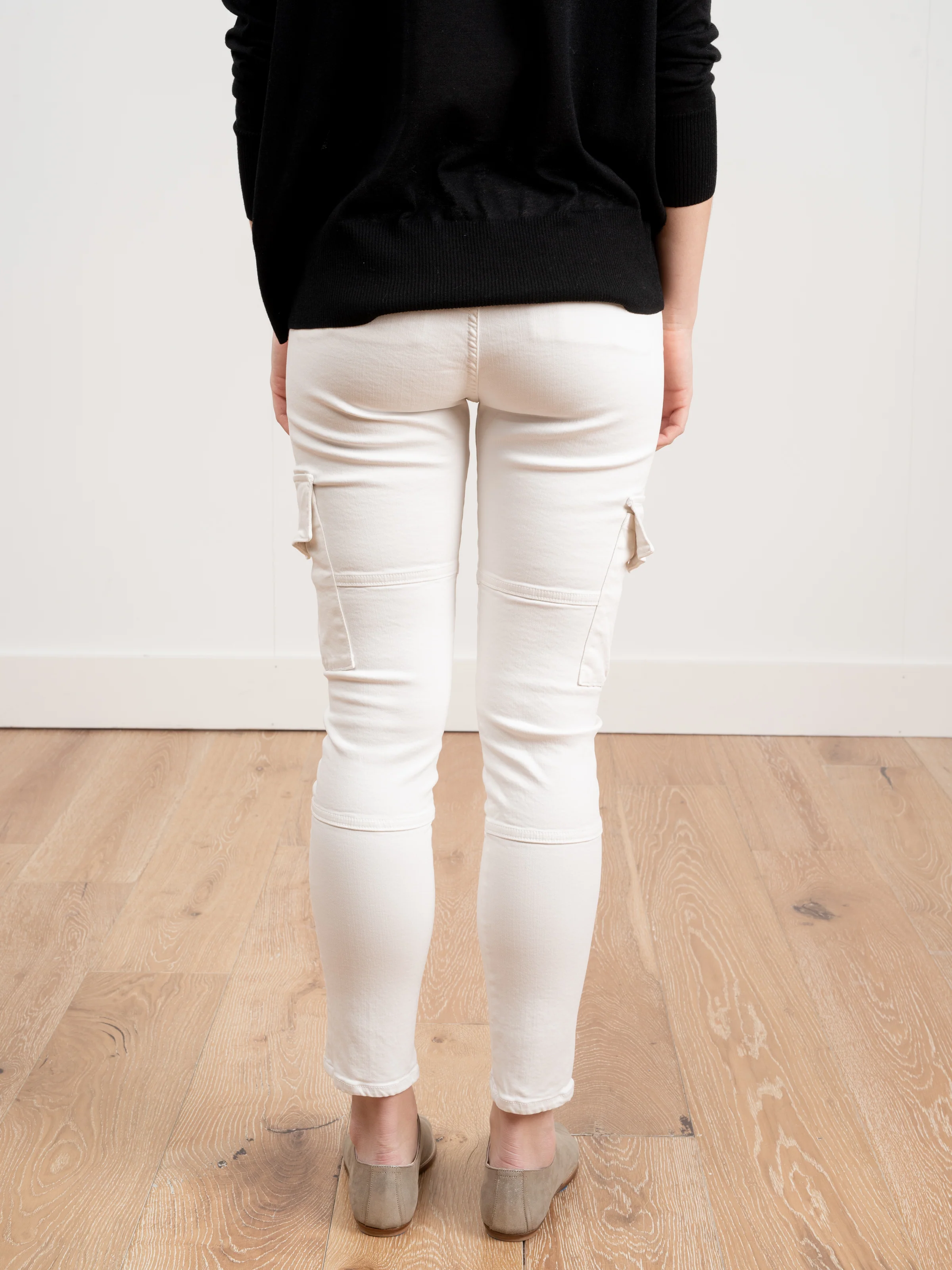 vincent skinny leg cargo pant - soft white - Image 4