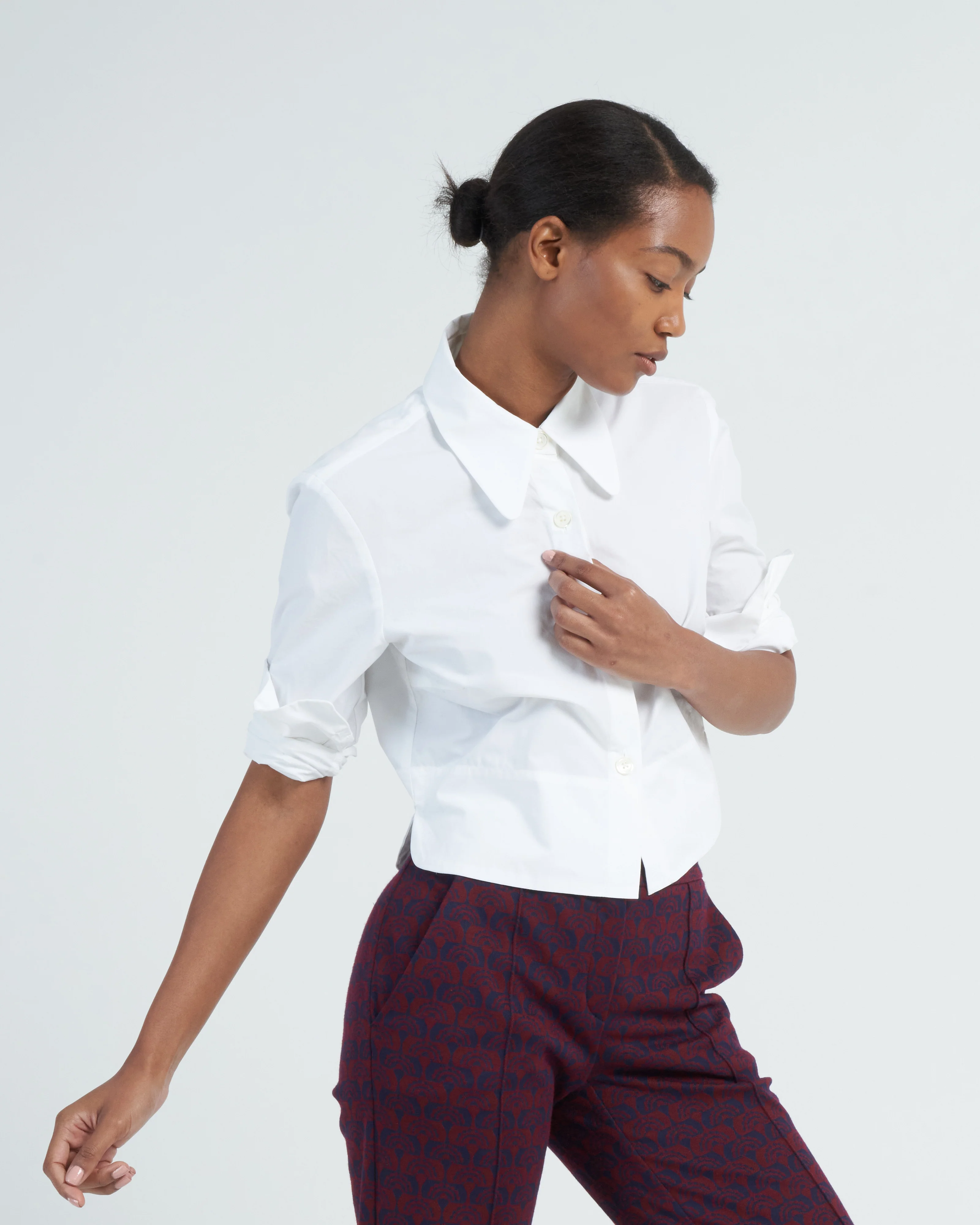 cotton poplin shirt - white - Image 3