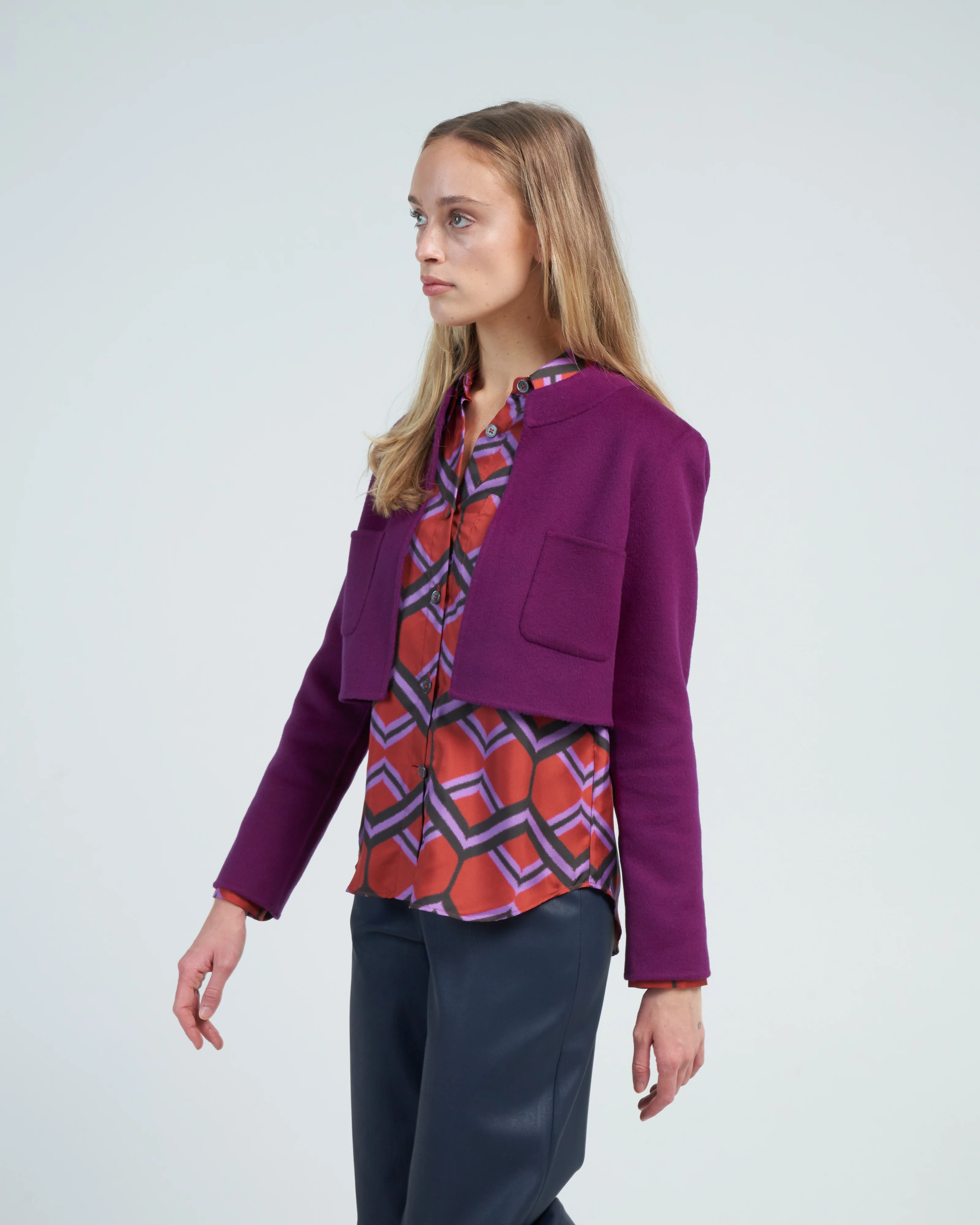 cropped jacket - cyclamen - Image 3