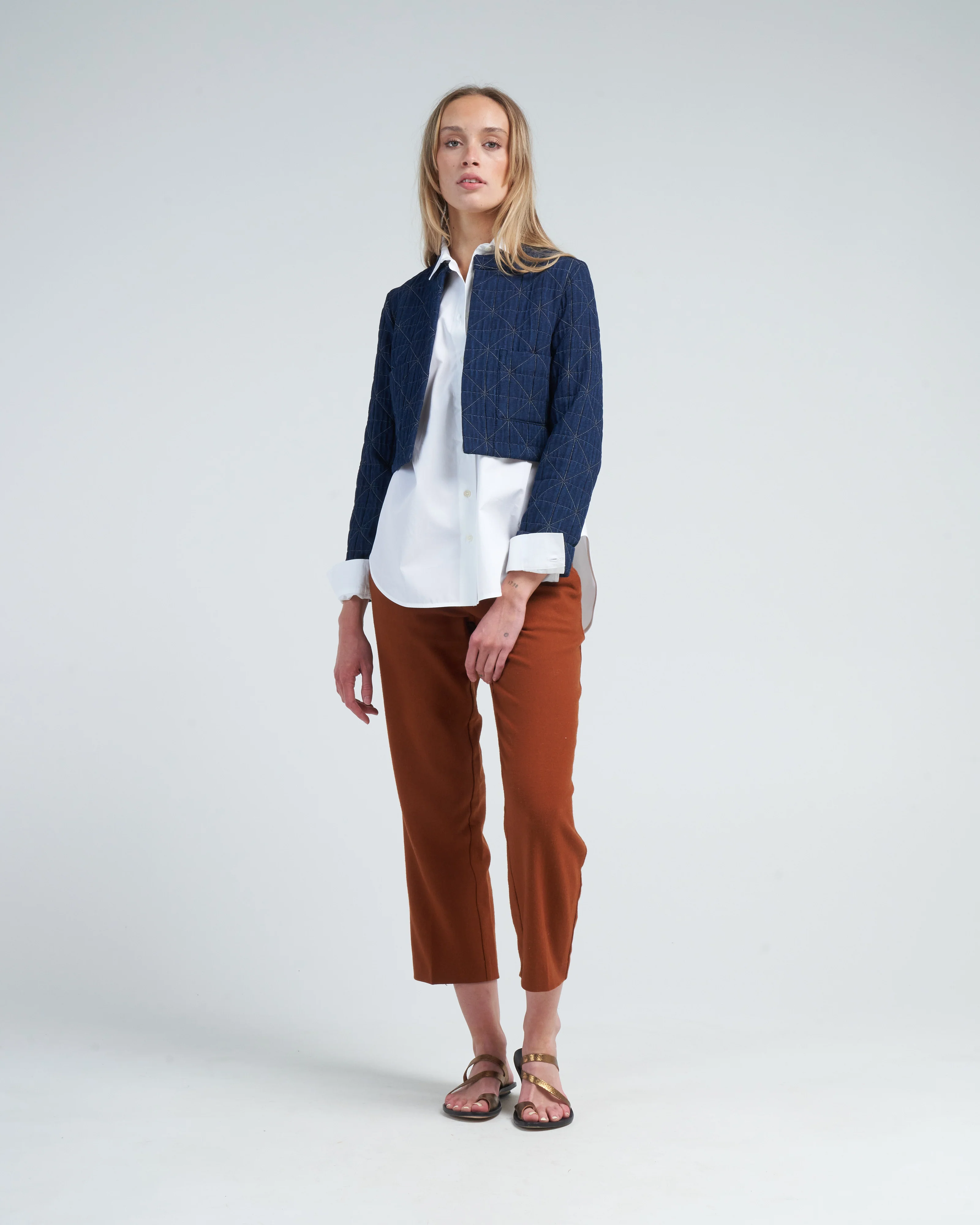 cropped jacket - indigo - Image 2