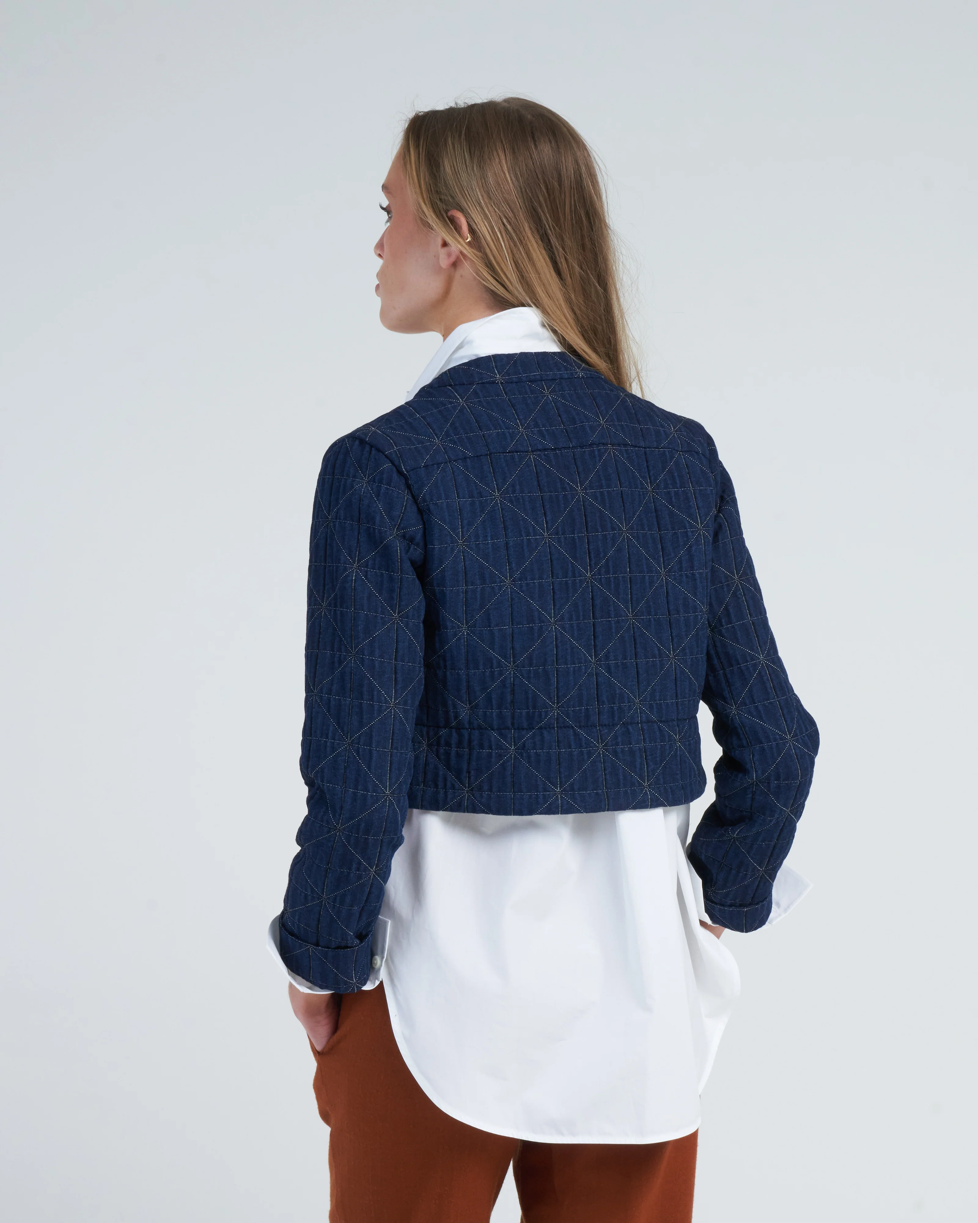 cropped jacket - indigo - Image 4