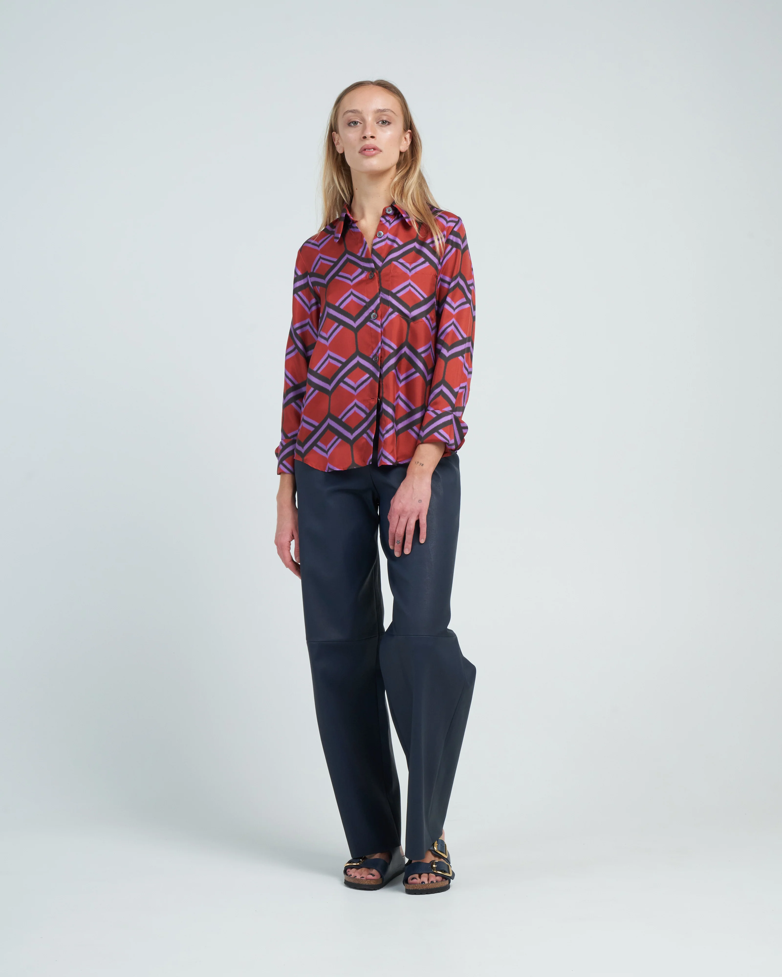 ribbon zig zag shirt - rusty red - Image 2