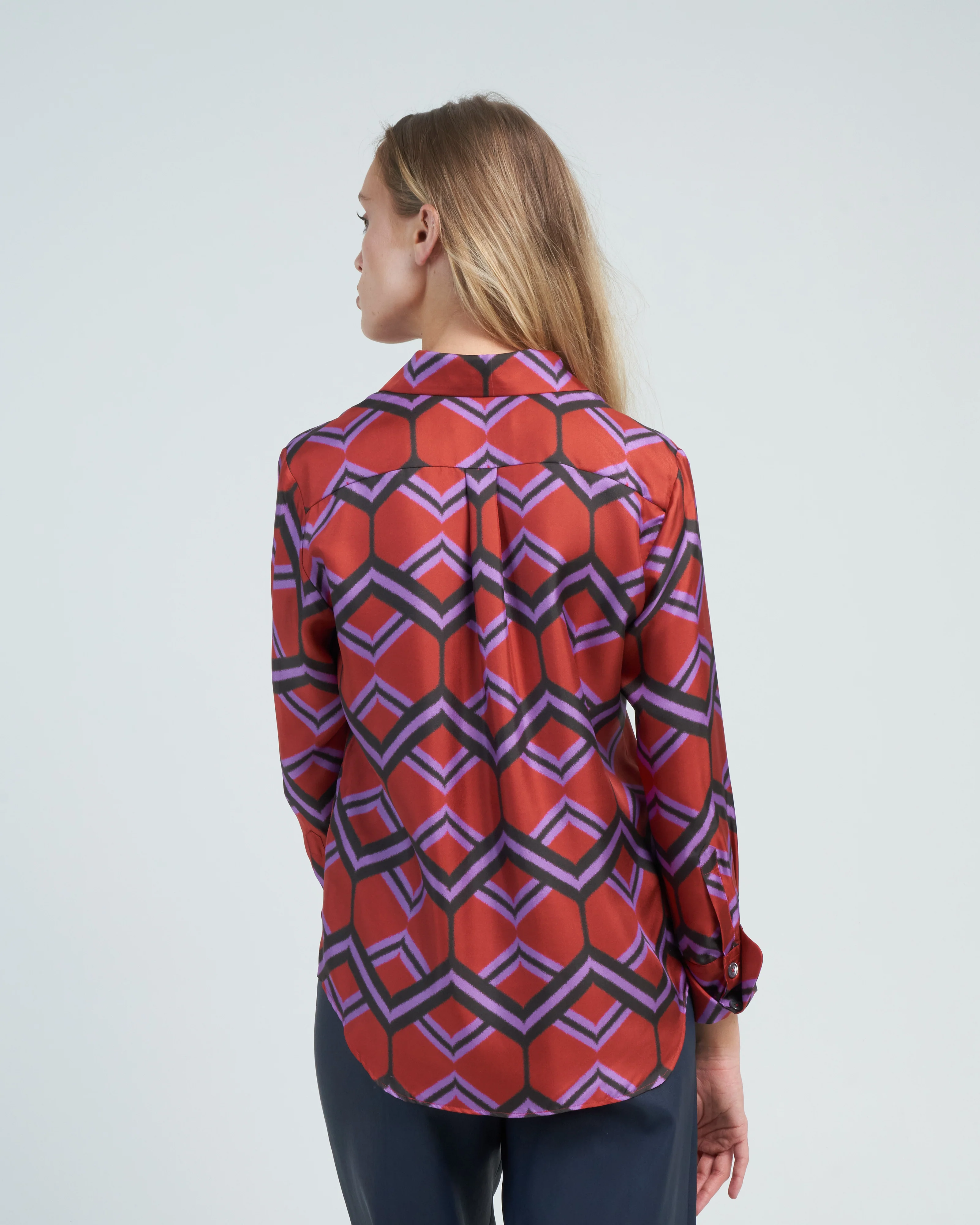 ribbon zig zag shirt - rusty red - Image 4