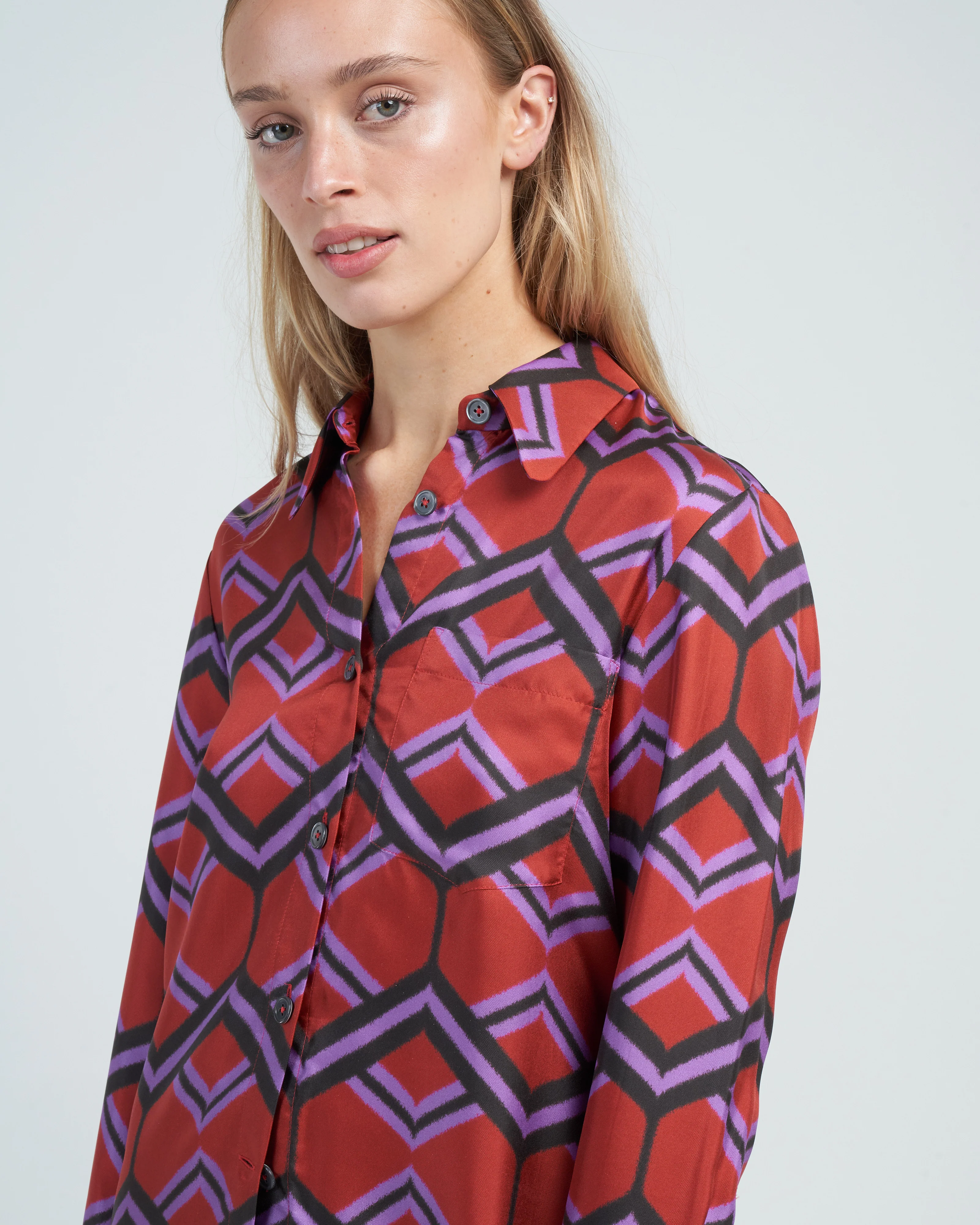 ribbon zig zag shirt - rusty red - Image 5