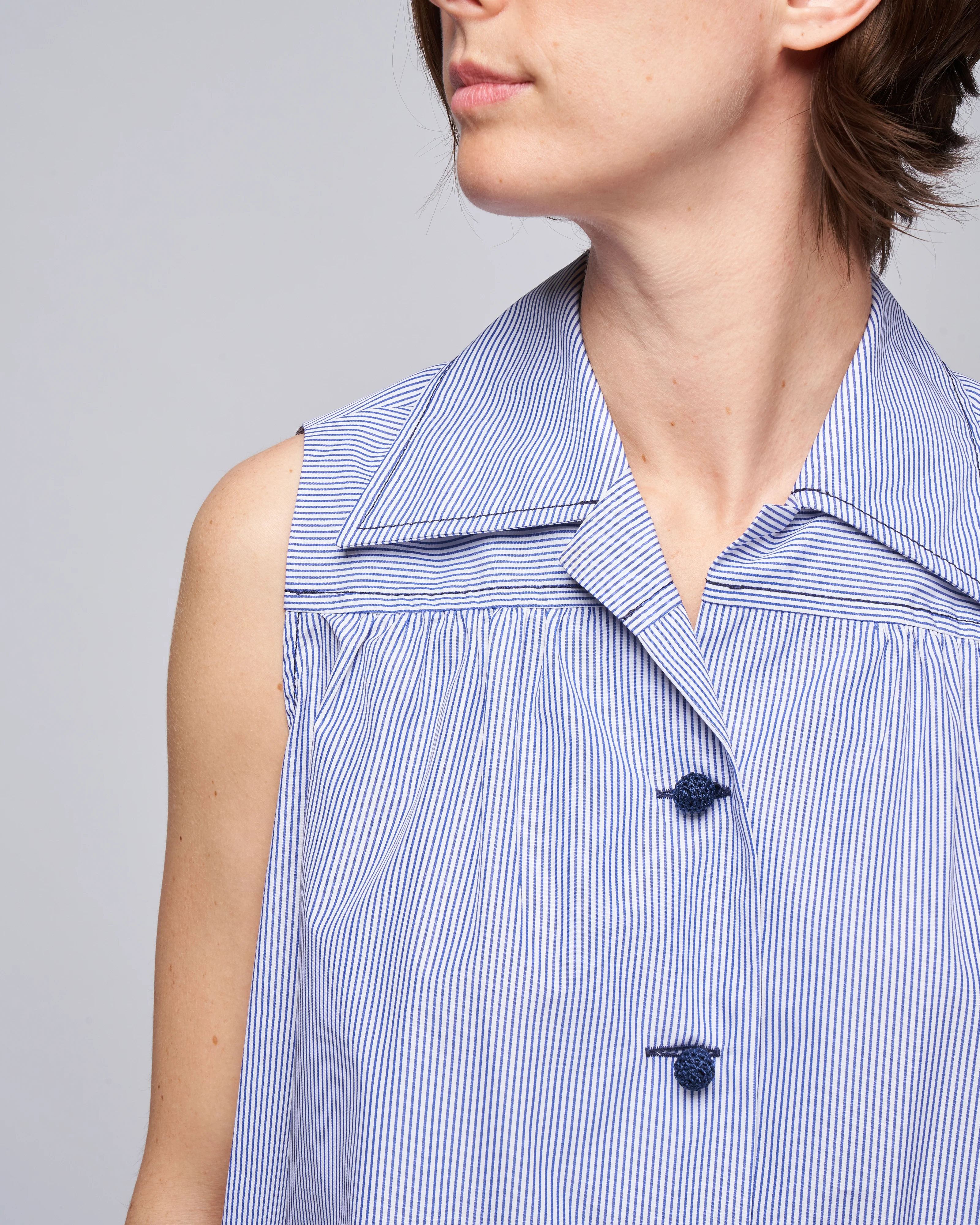 sleeveless shirt - navy/white - Image 2