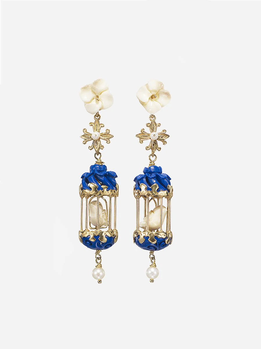 classic mini aviary earrings - lapis - Image 2