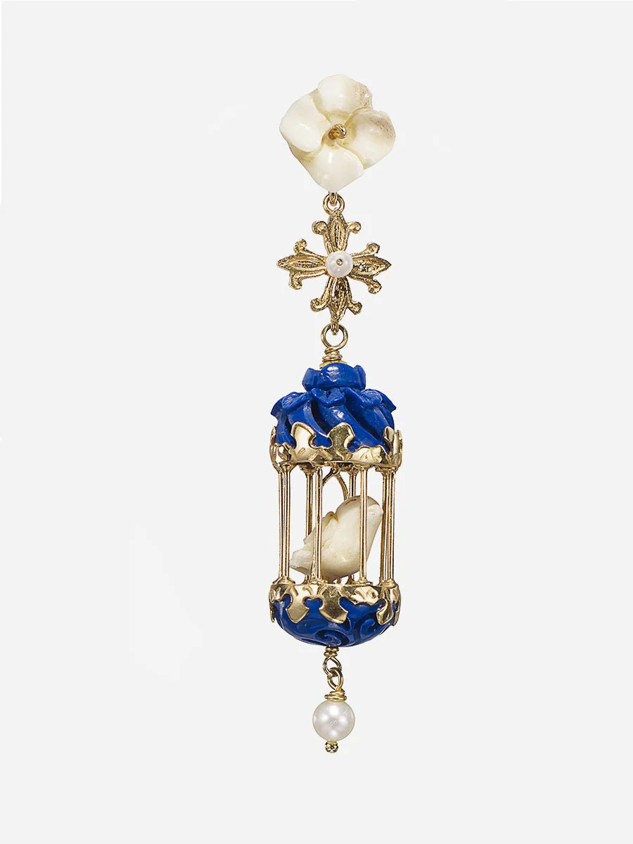 classic mini aviary earrings - lapis - Image 3