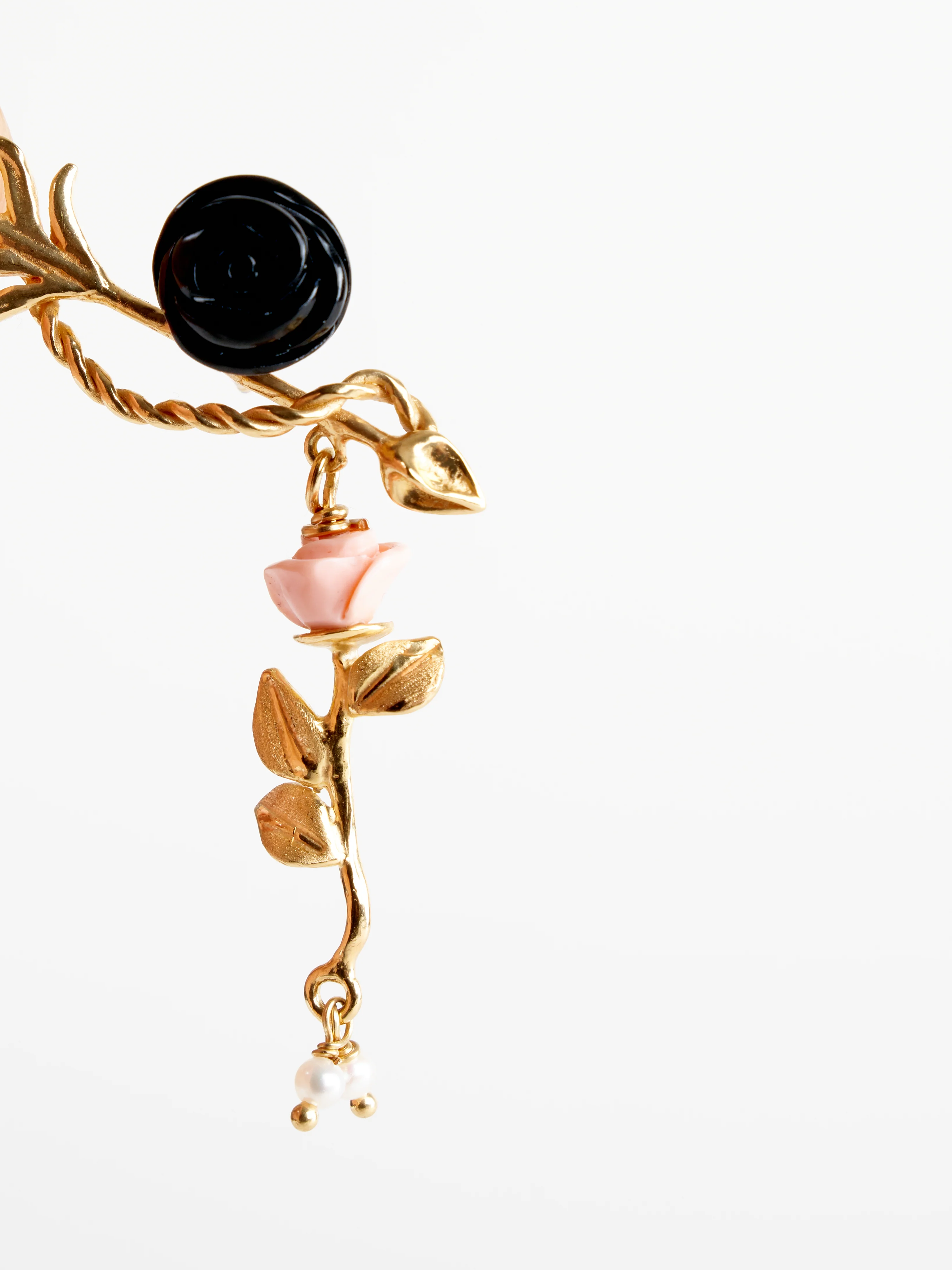 feather earring - black/pink - Image 3