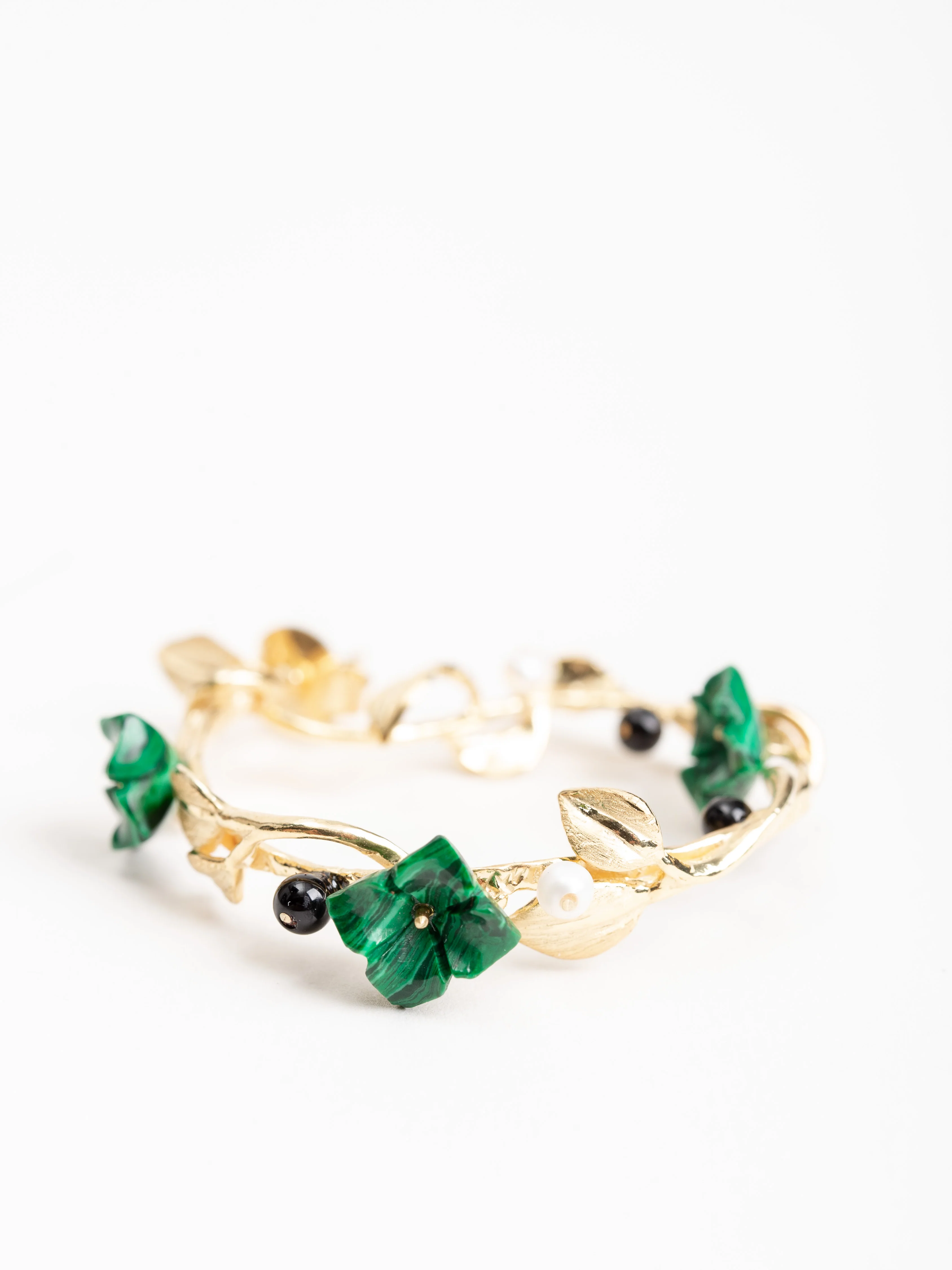 mini hoop earring - malachite - Image 2