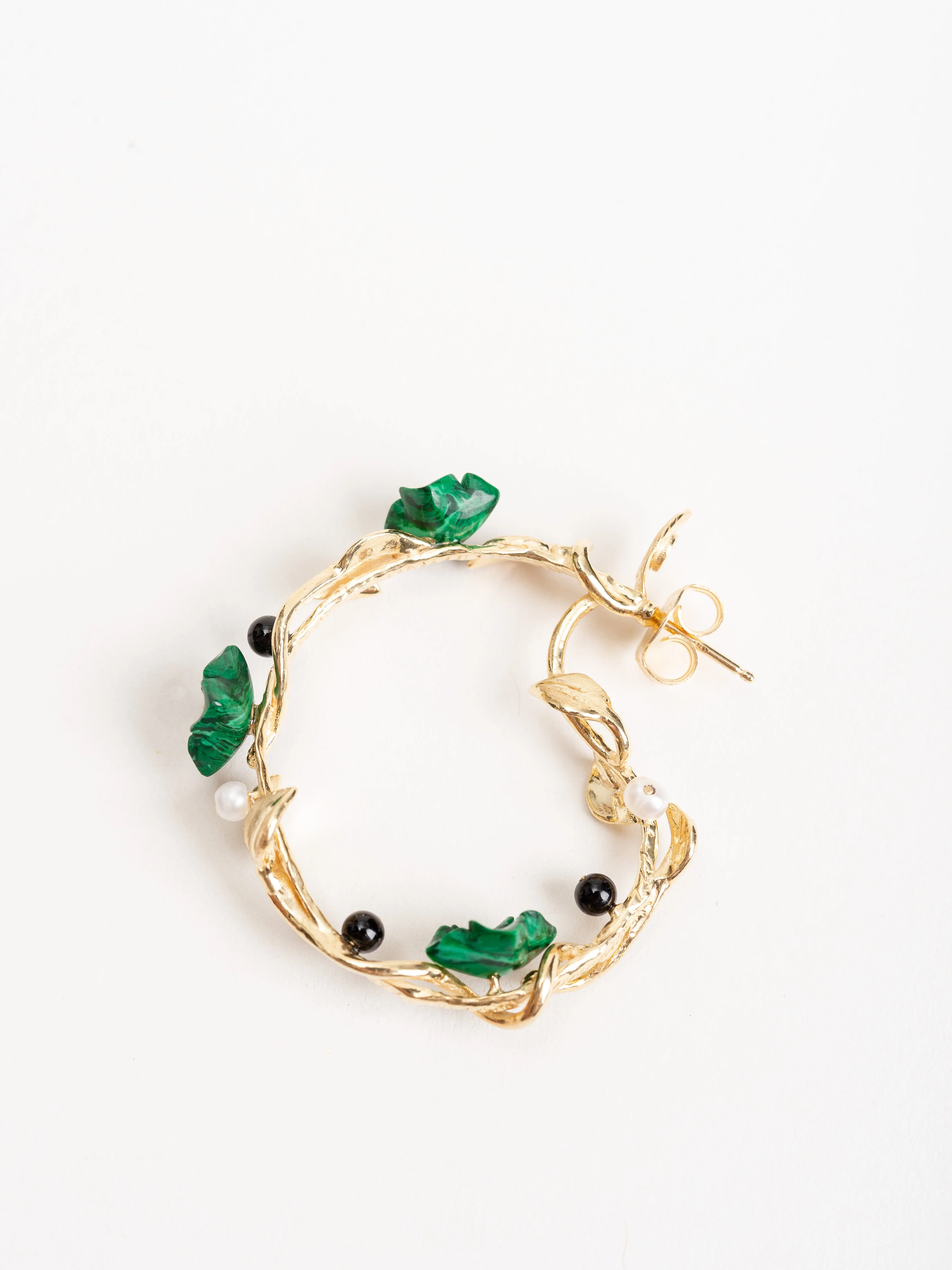 mini hoop earring - malachite - Image 3