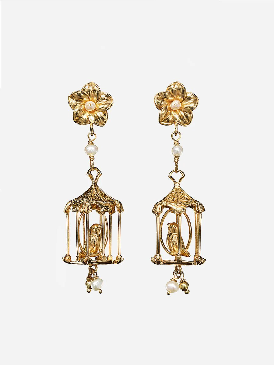 pagoda earrings - gold - Image 2