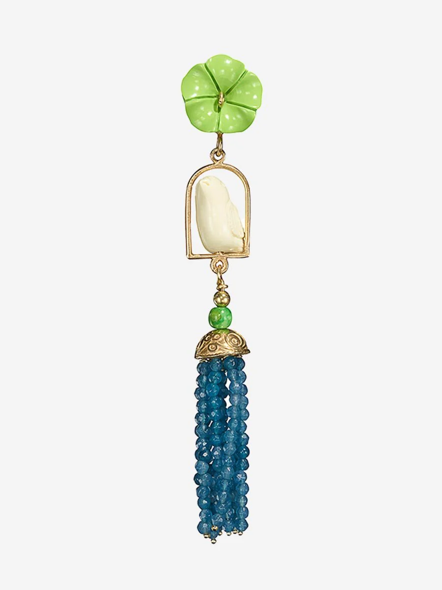 swinger earrings - peridot/white/blue - Image 2