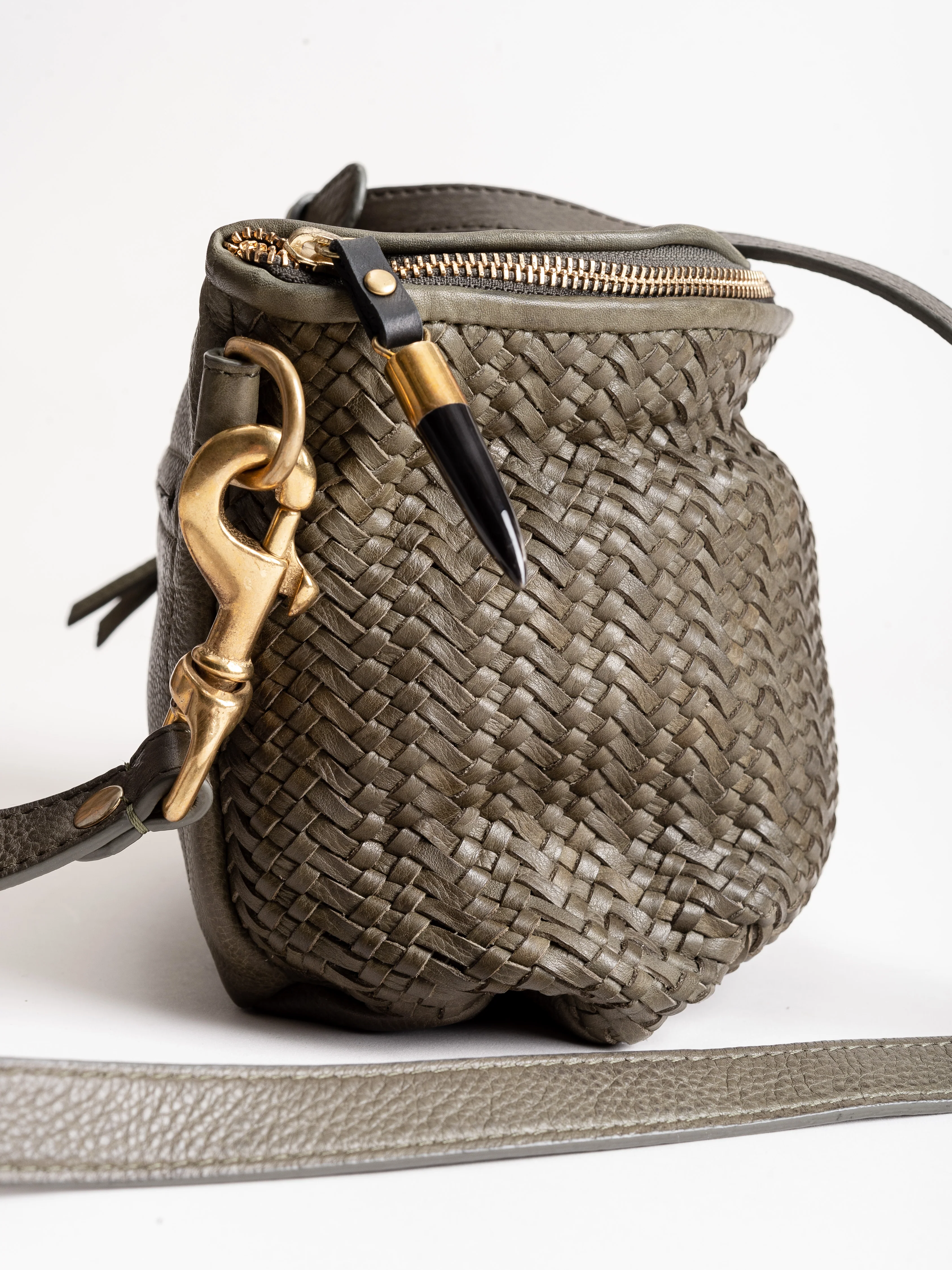mini windbourne woven bag - olive - Image 3