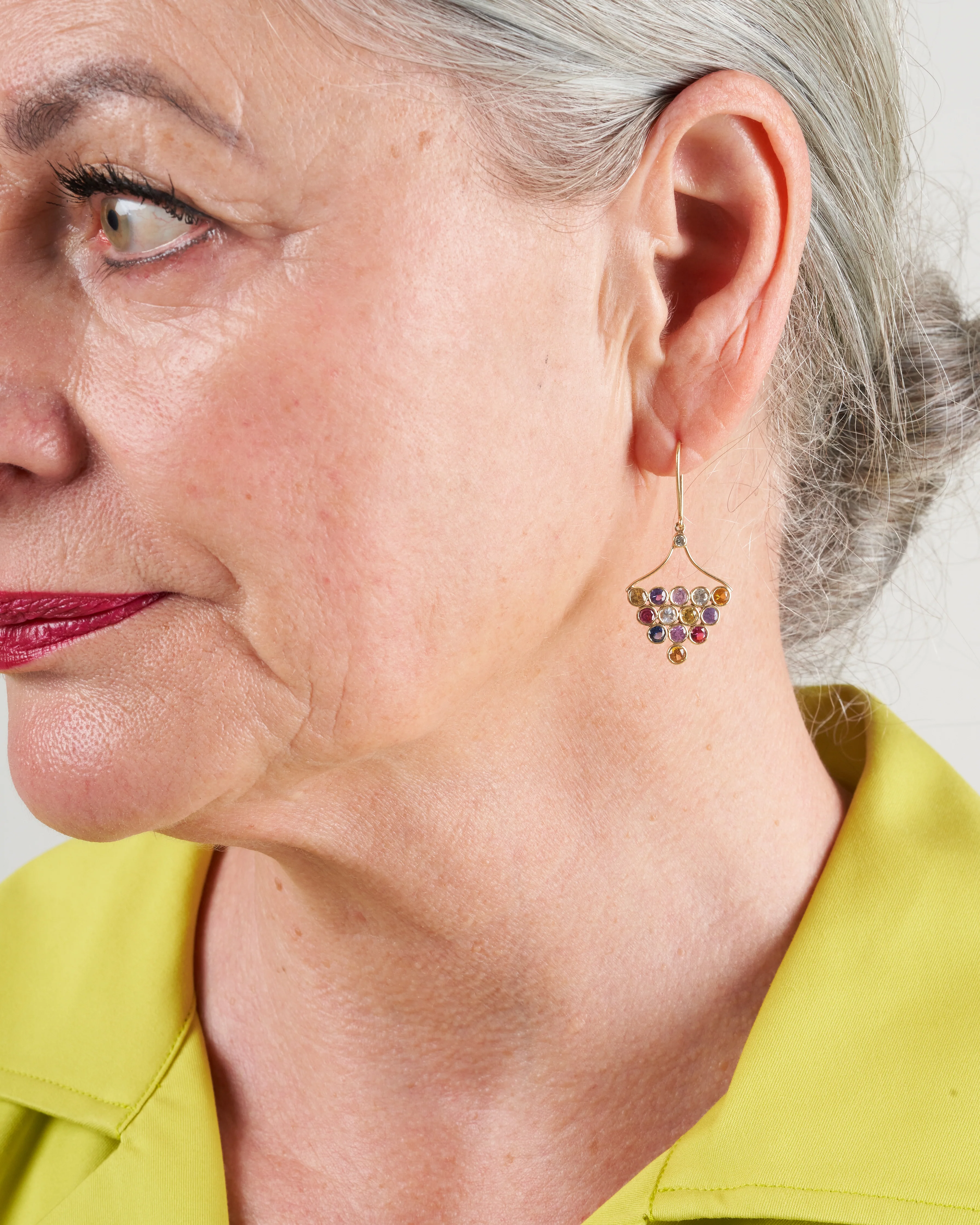rainbow sapphire drop earrings - Image 2