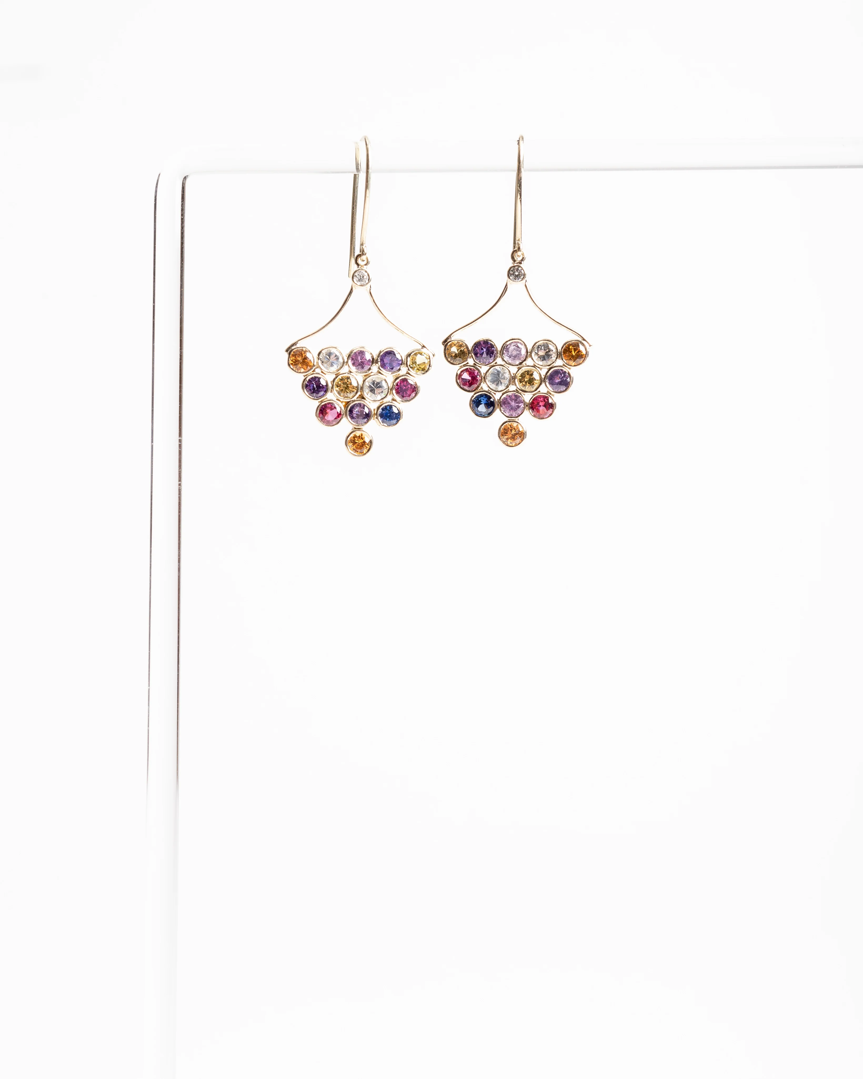 rainbow sapphire drop earrings - Image 3