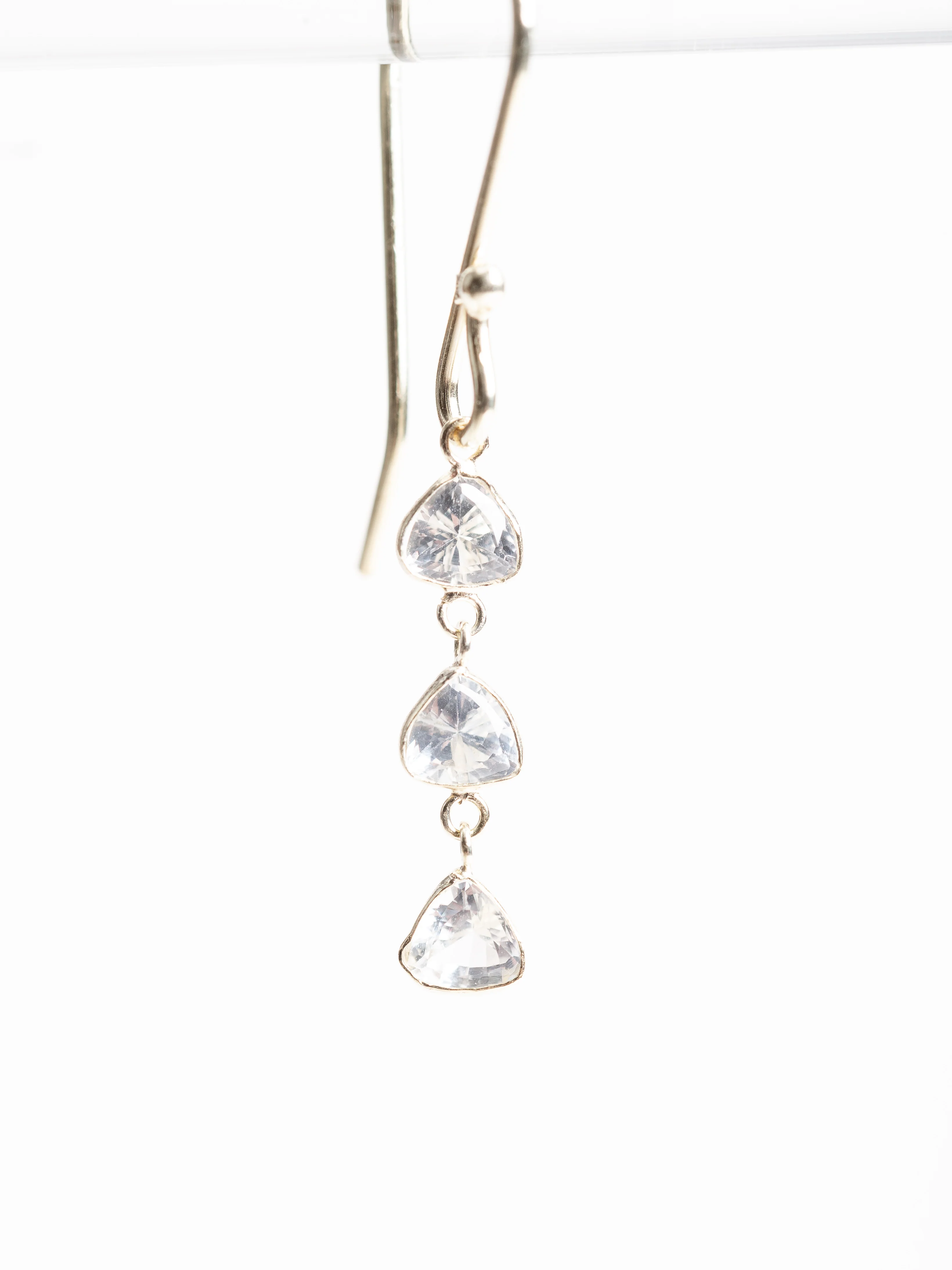 triangle sapphire long earrings - Image 2