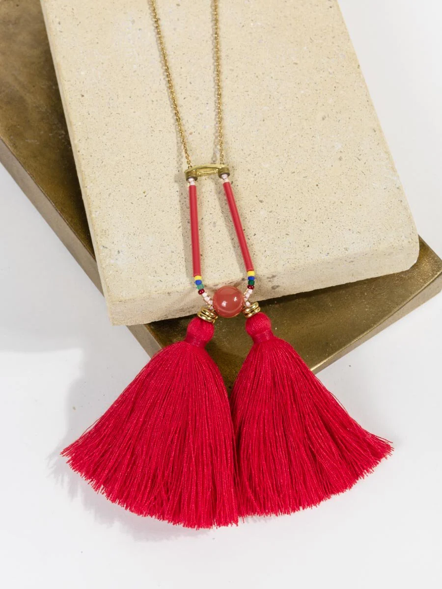 amira necklace - red