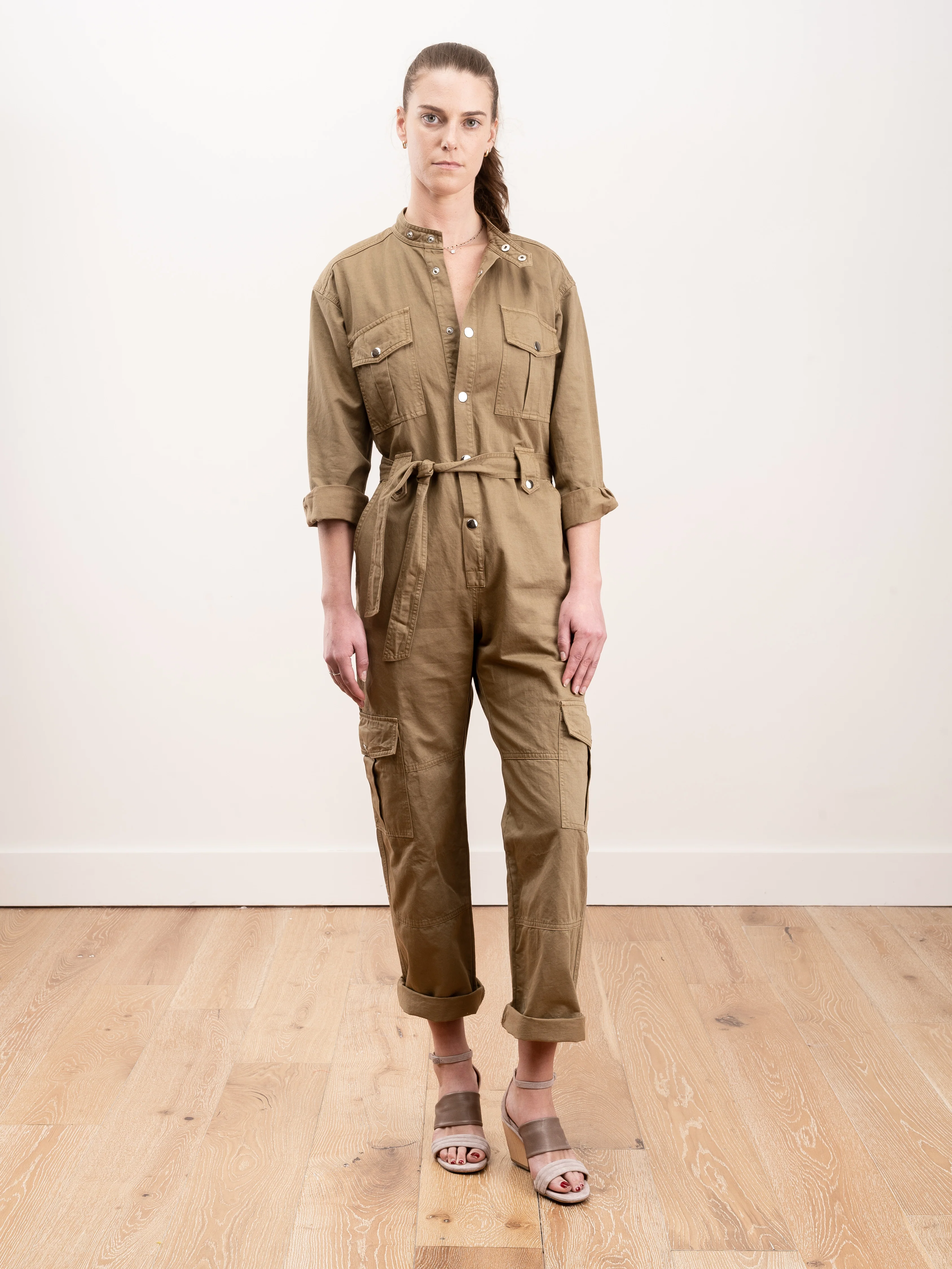 jumpsuit w/cargo pockets - olive - Image 3