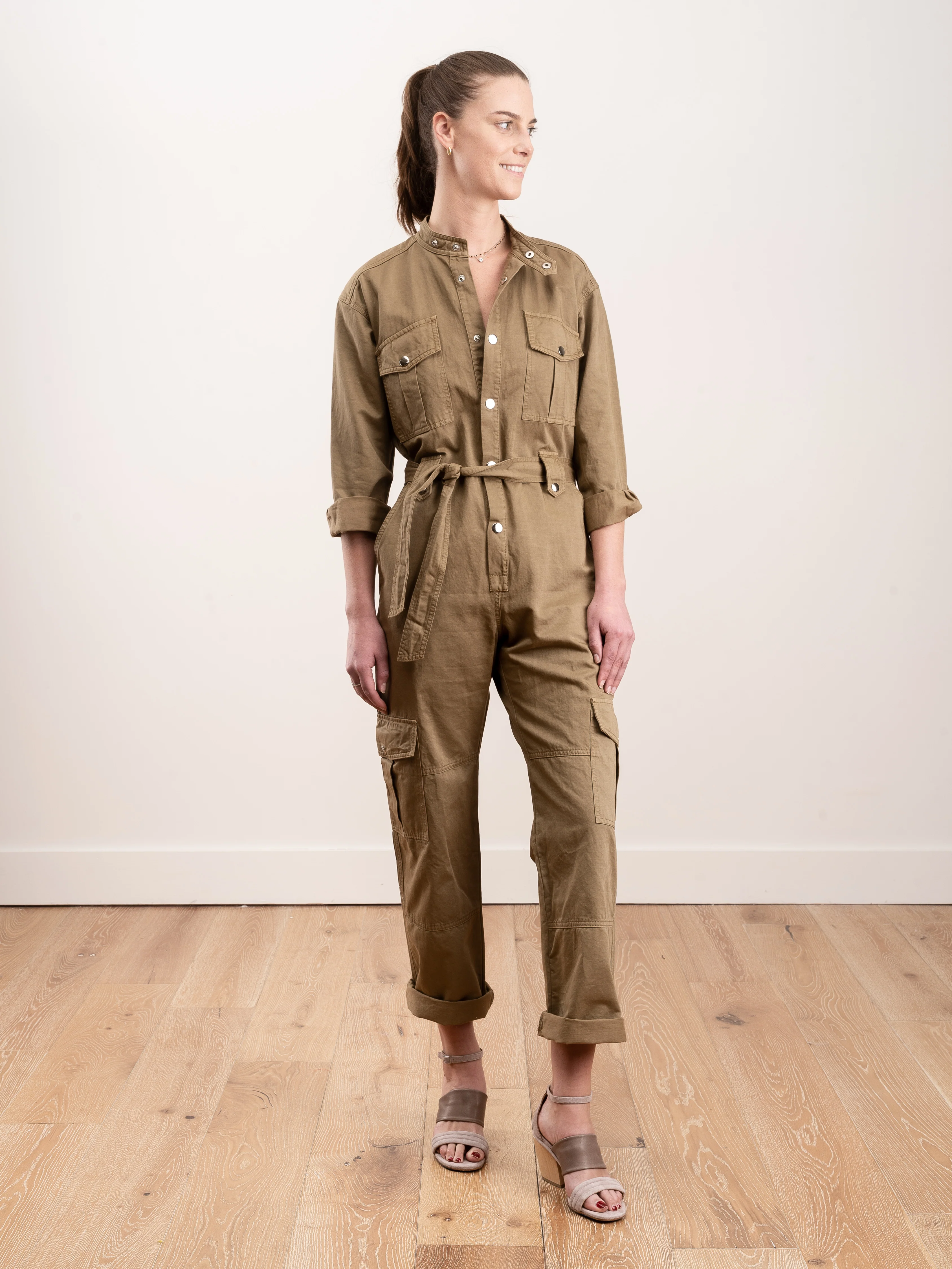 jumpsuit w/cargo pockets - olive - Image 4