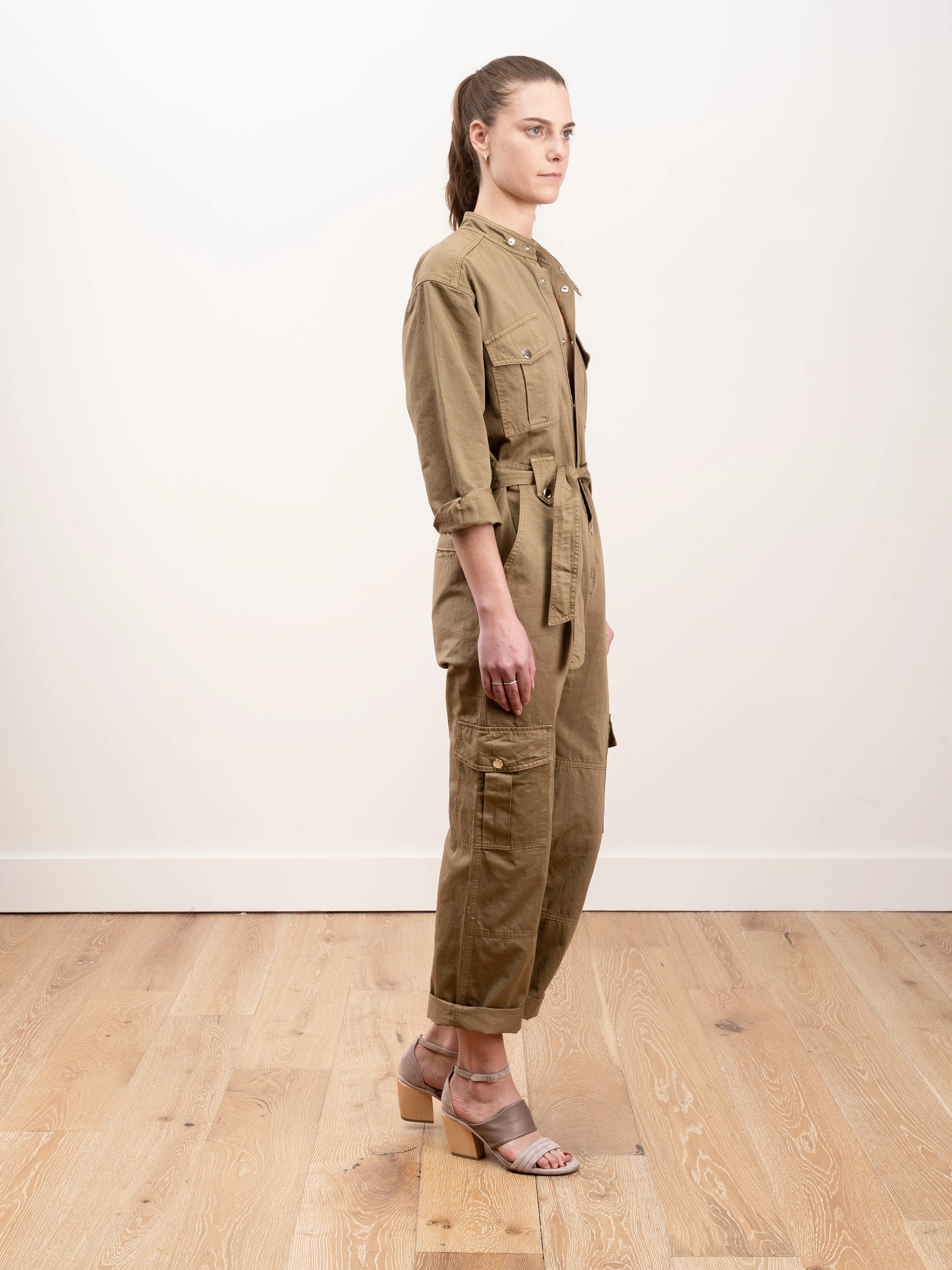 jumpsuit w/cargo pockets - olive - Image 5