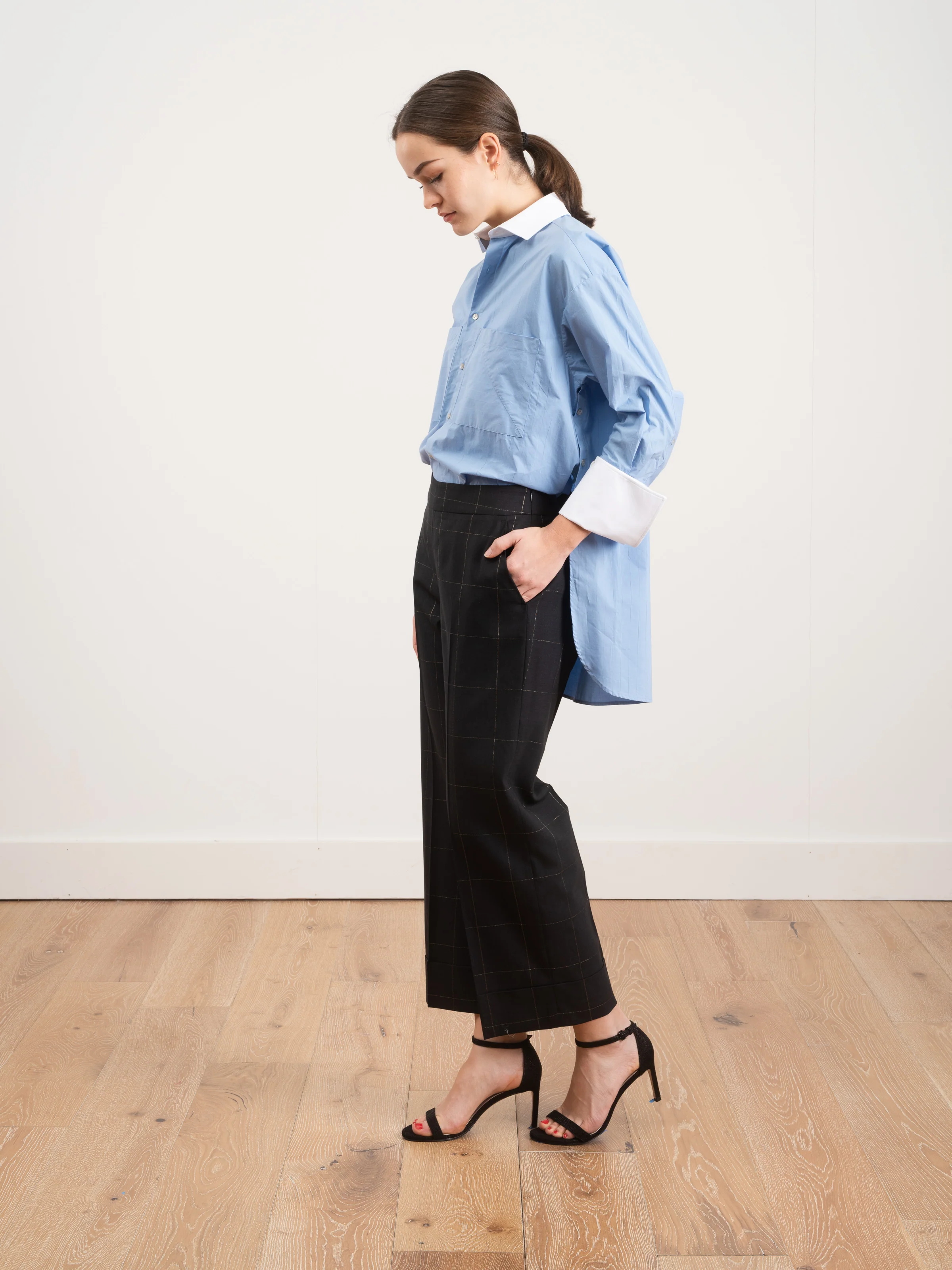 boyfriend shirt - blue rain stripe