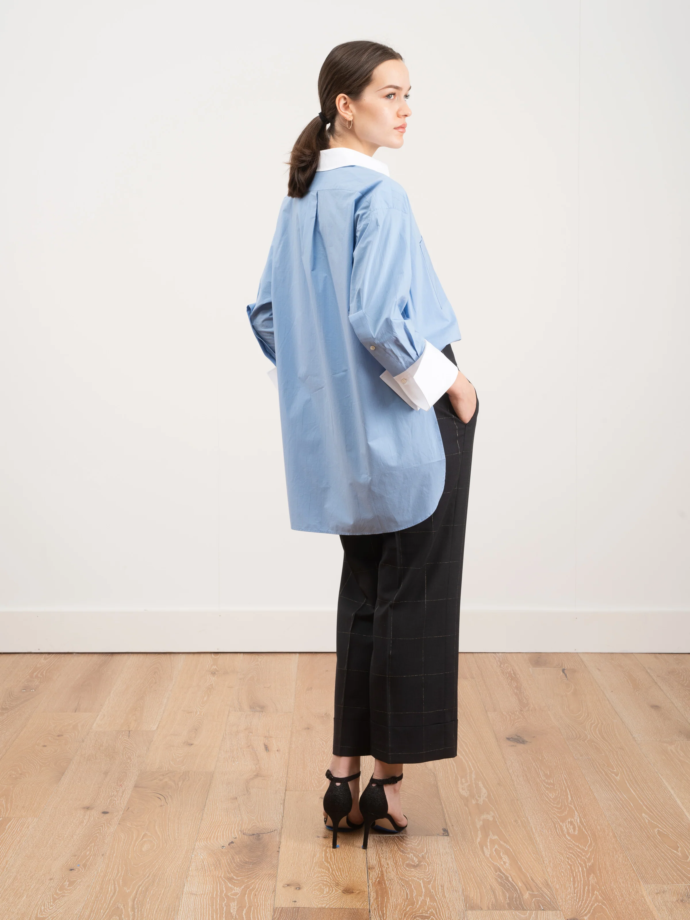 boyfriend shirt - blue rain stripe - Image 2