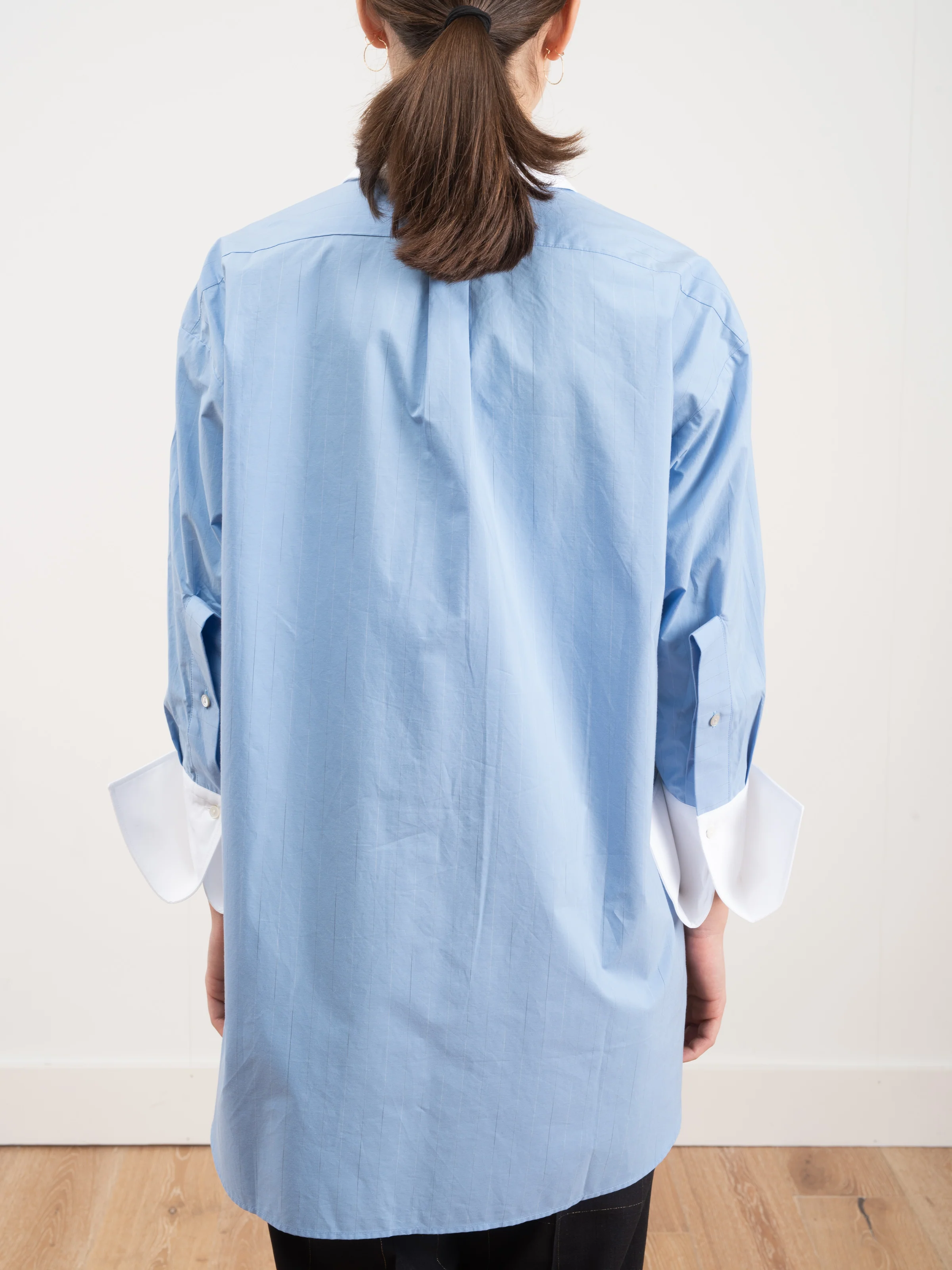 boyfriend shirt - blue rain stripe - Image 5